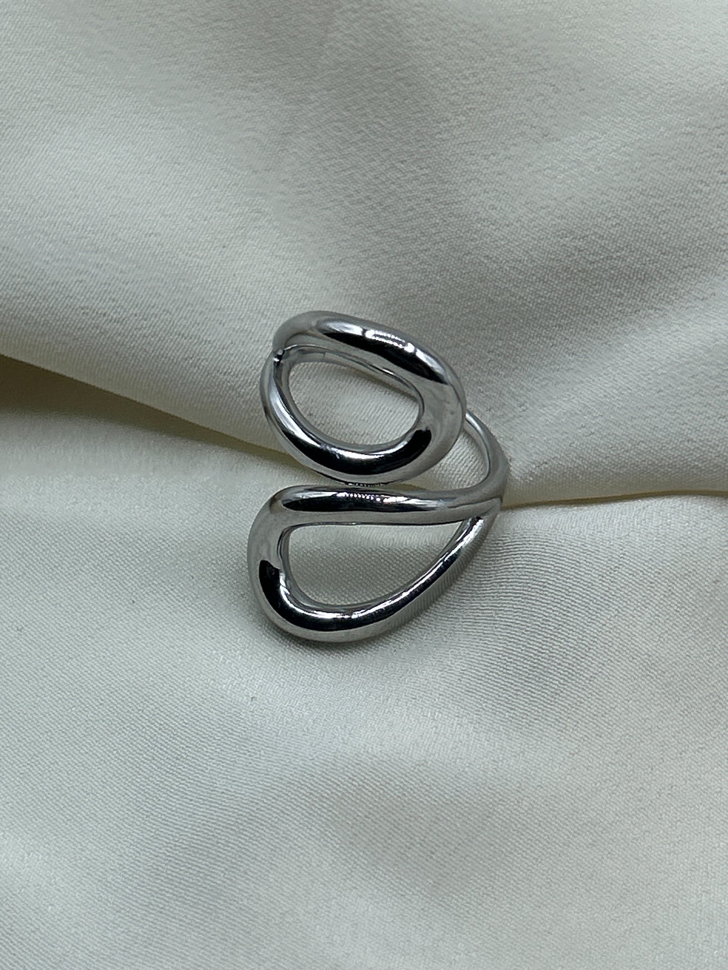 Double Tear Line Ring Silver