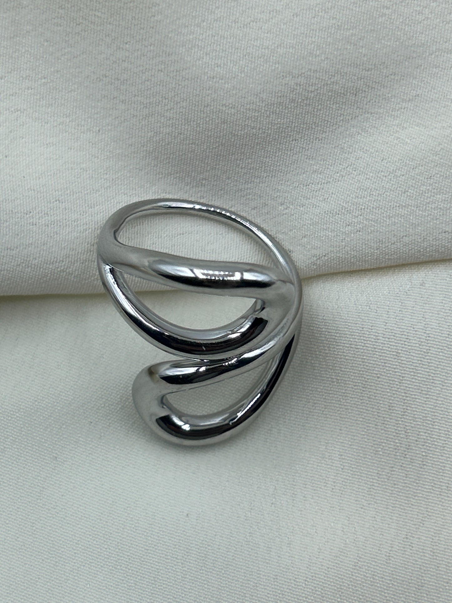 Double Tear Line Ring Silver