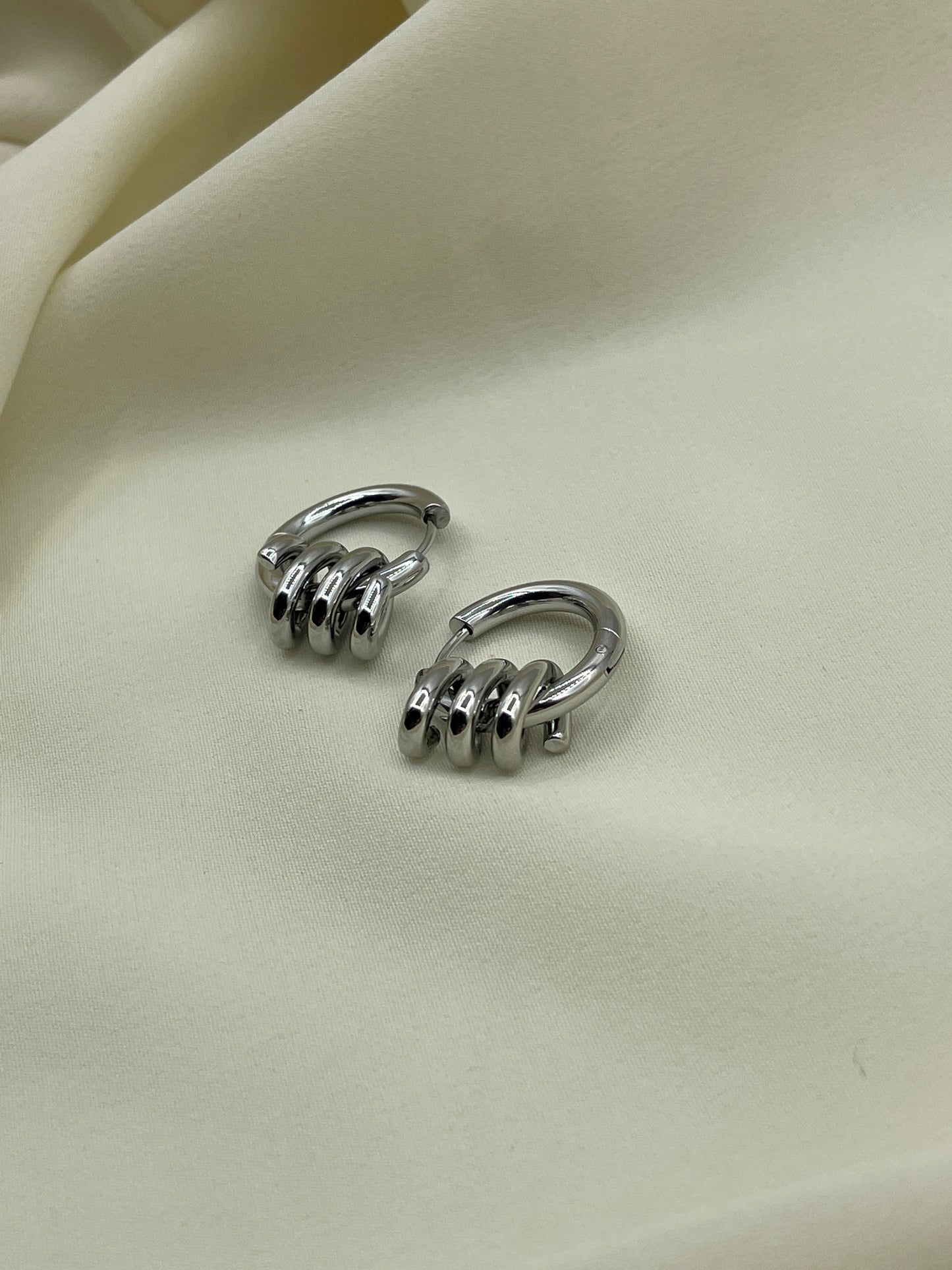 Spring Hoops Earrings Silver