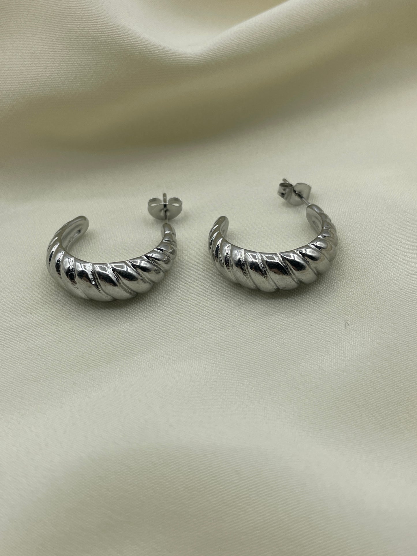 Croissant Earrings Silver