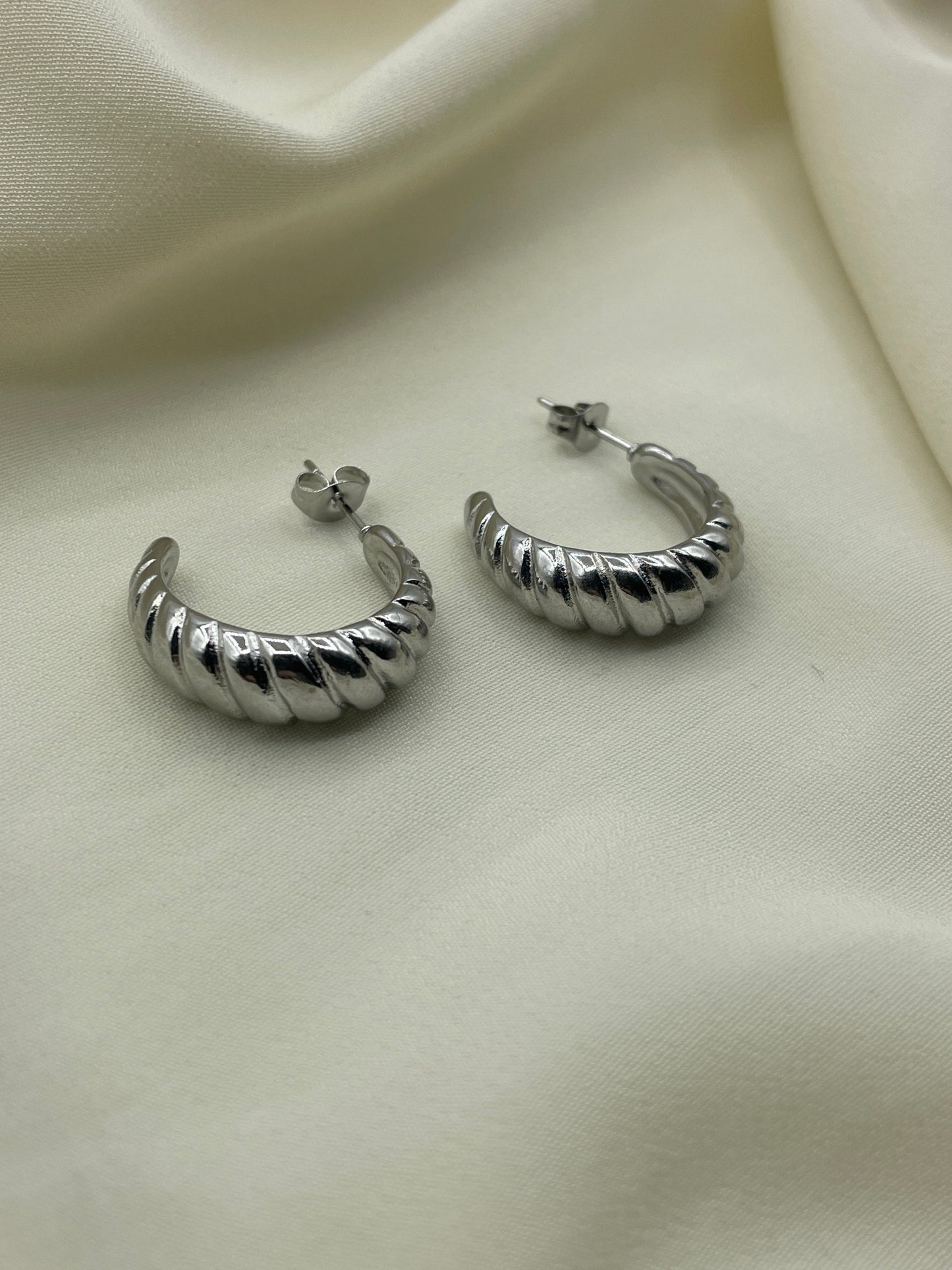 Croissant Earrings Silver