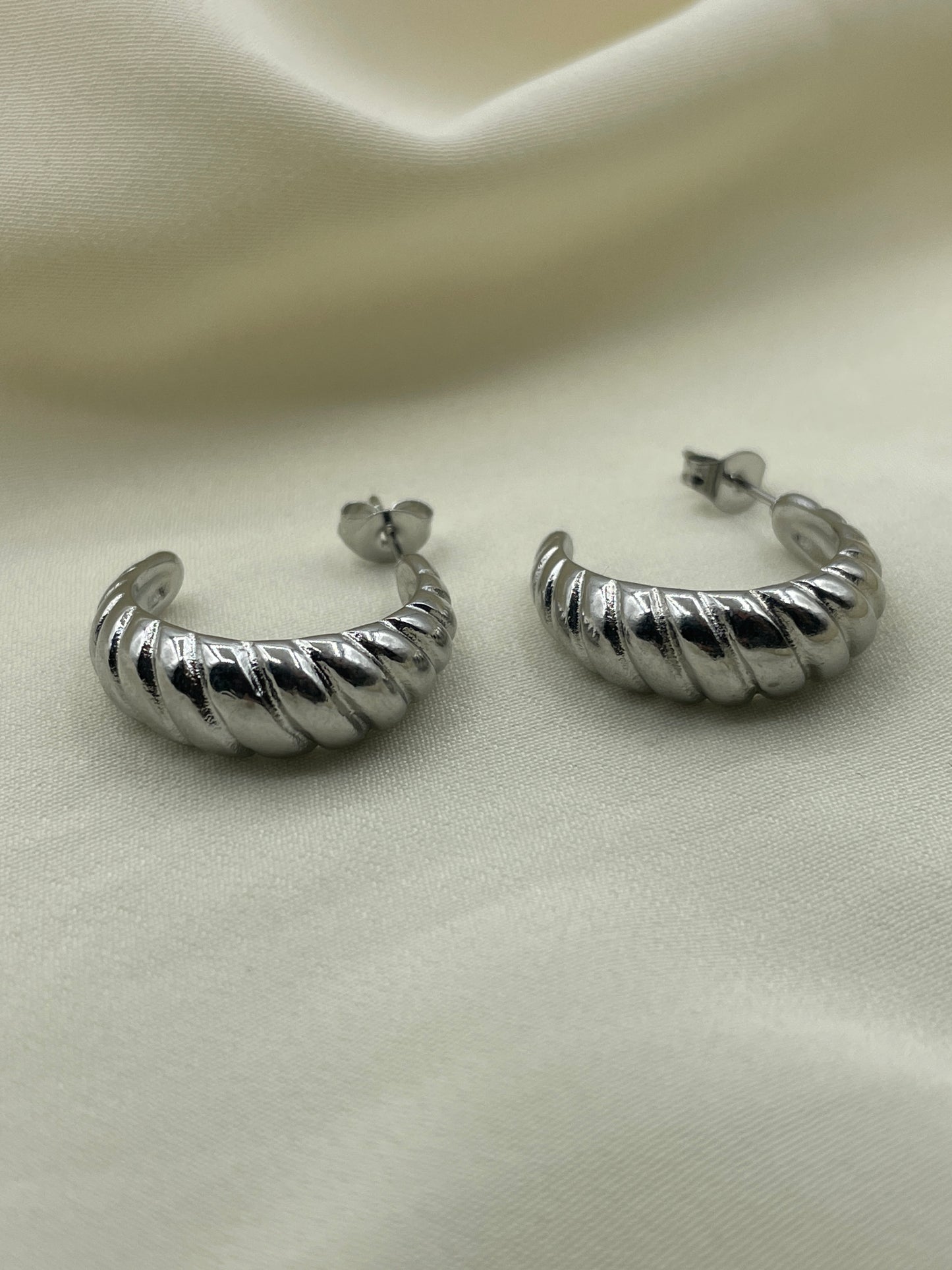 Croissant Earrings Silver