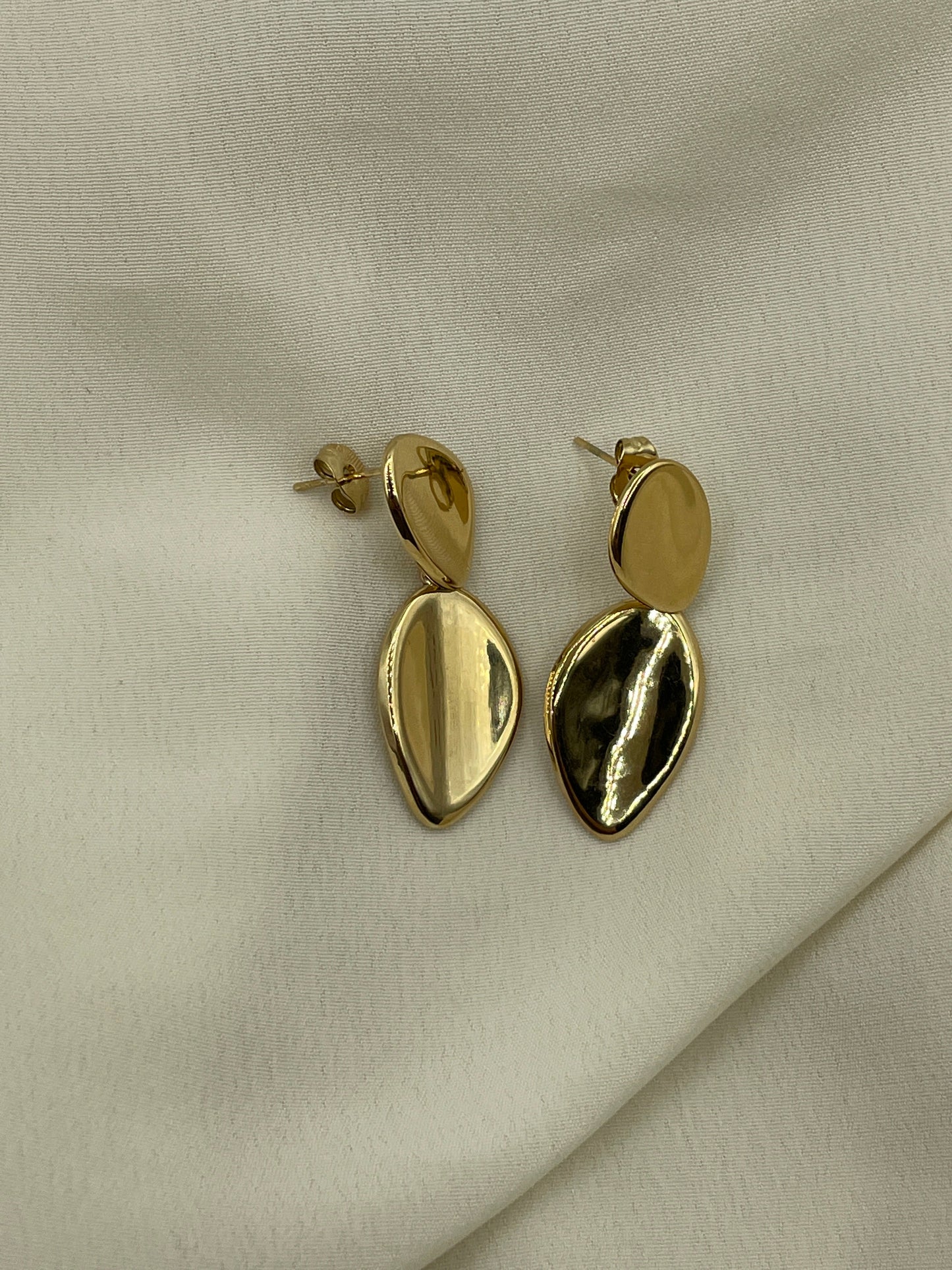 Flat Double Earrings  Gold