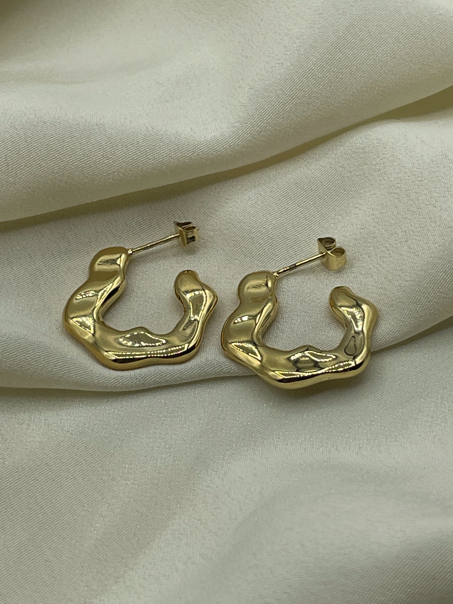 Flat Gallium Earrings Gold