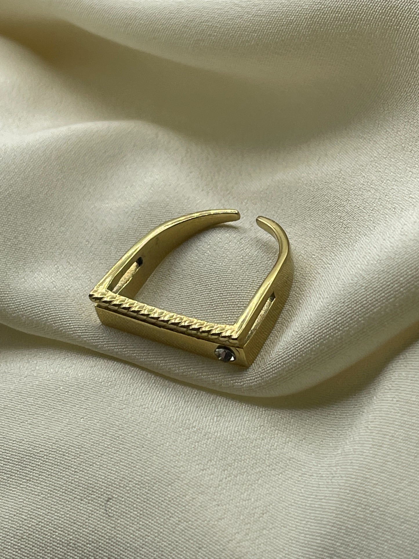 Flat Rectangular Ring Gold