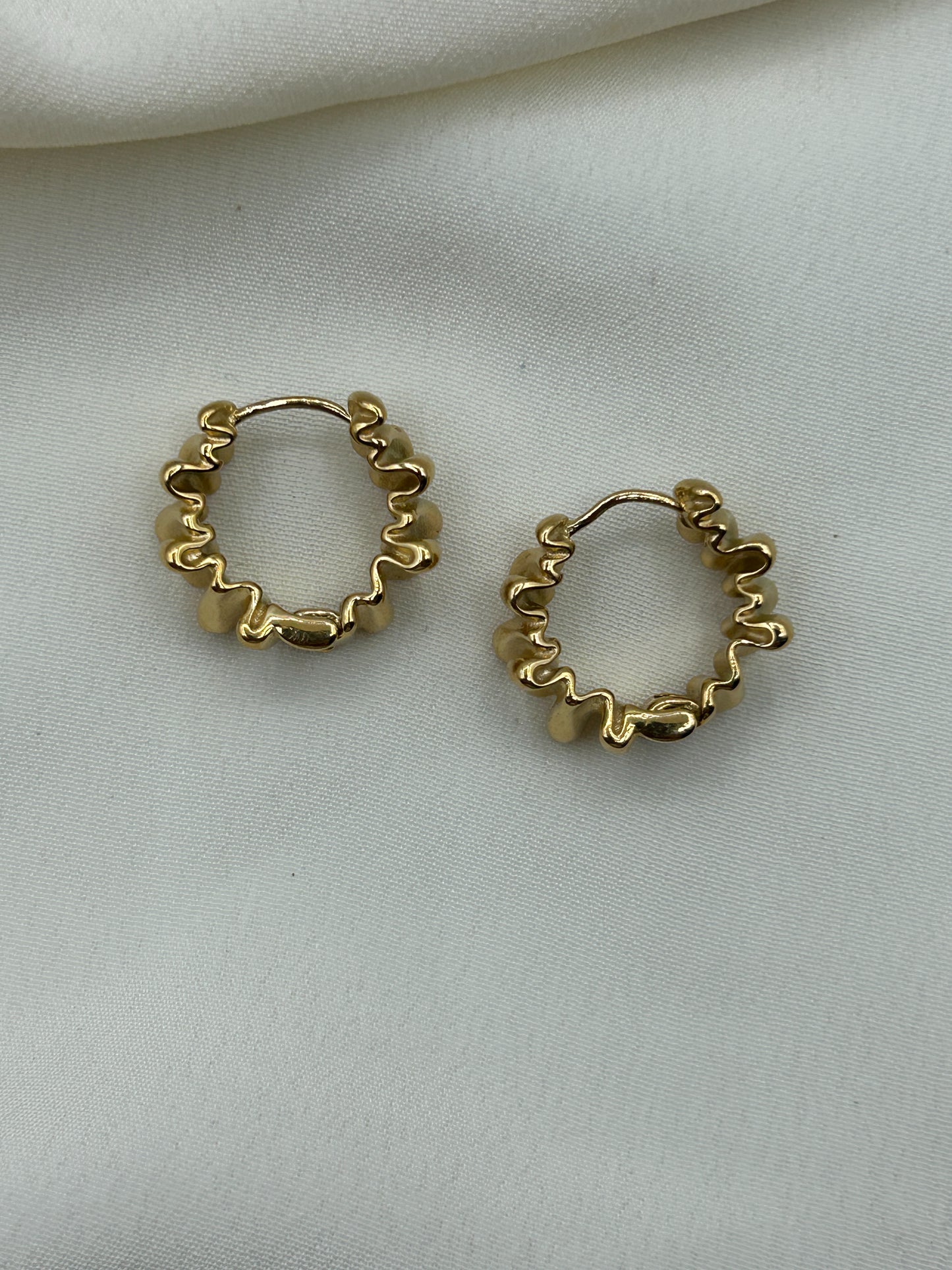 Folded Mini Hoops Earrings Gold