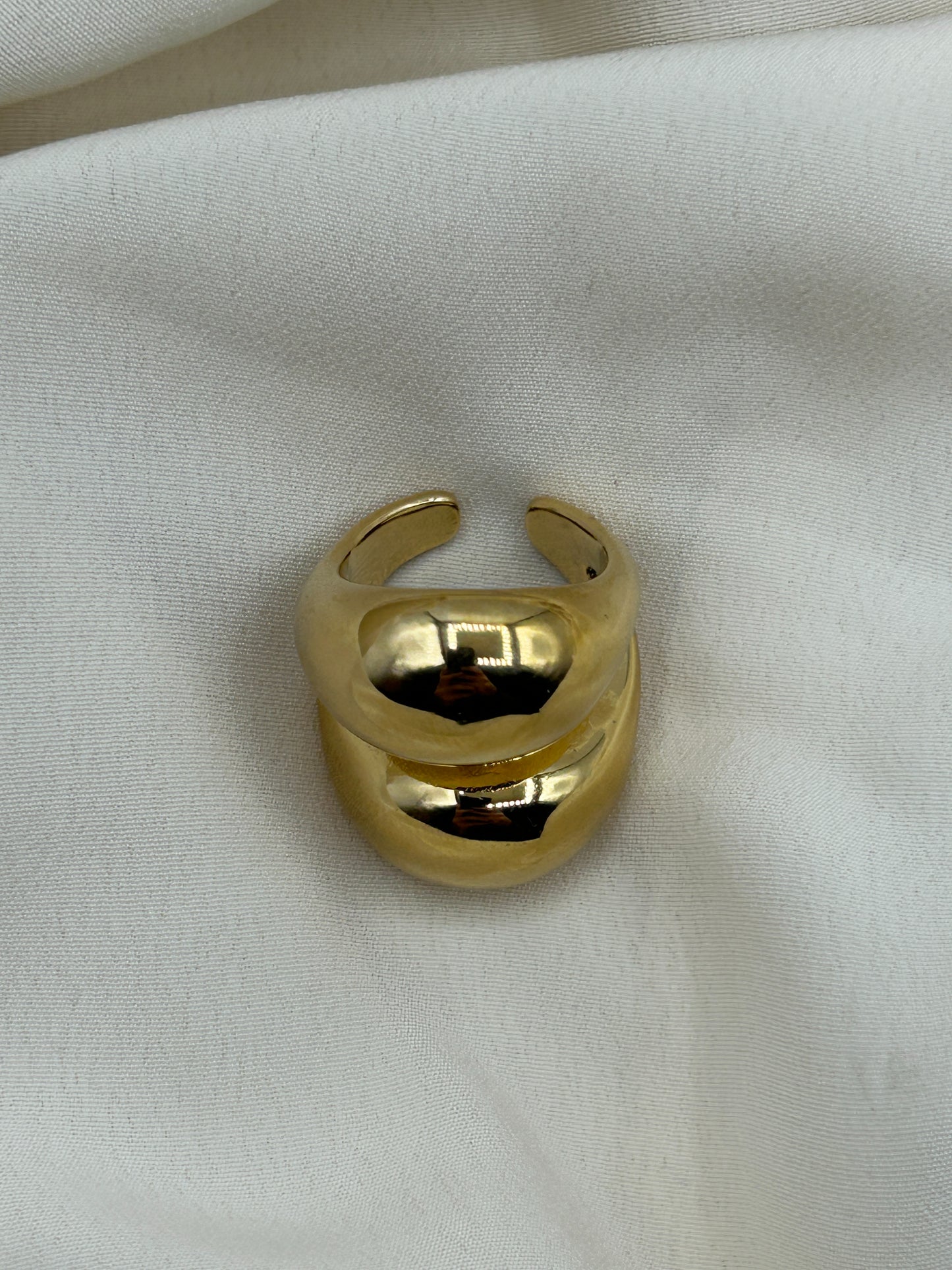 Giant Double Tear Ring Gold