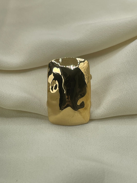 Giant Square Gold Ring