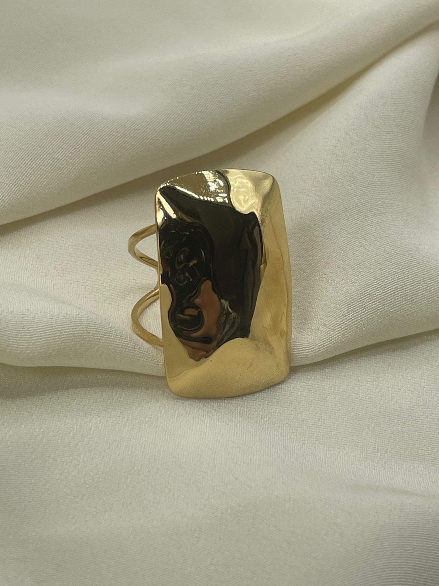 Giant Square Gold Ring