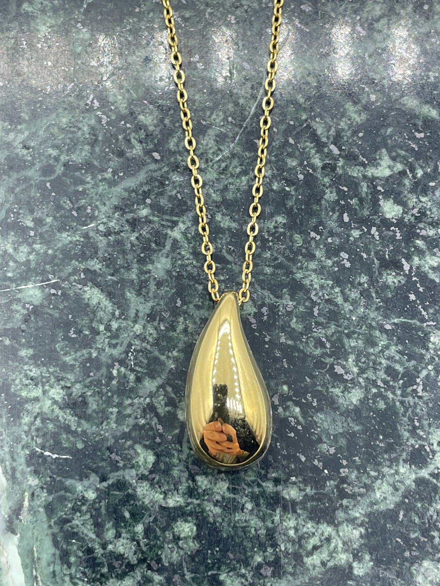 Gold Tear Necklace