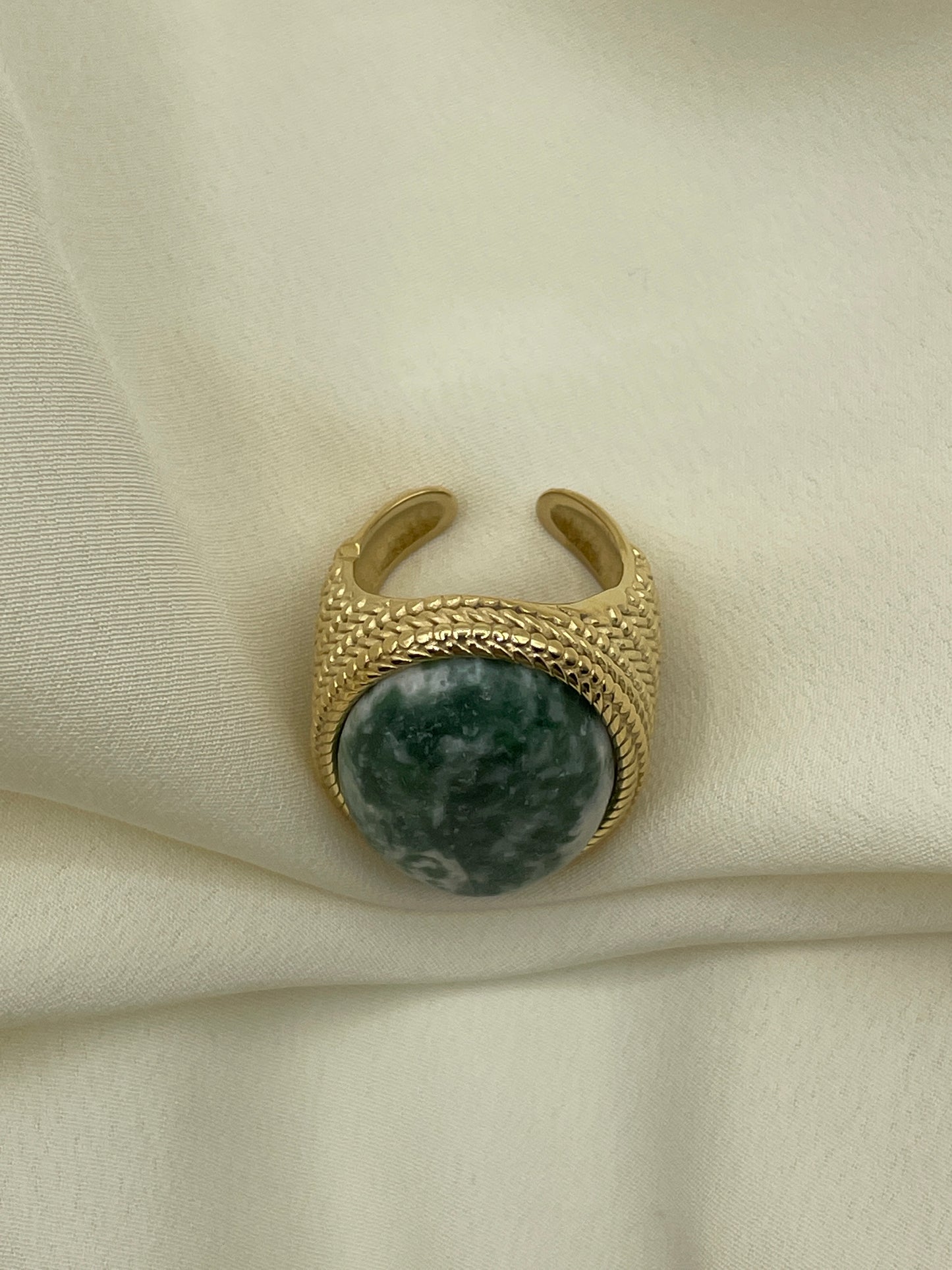 Green Large Stone Ring