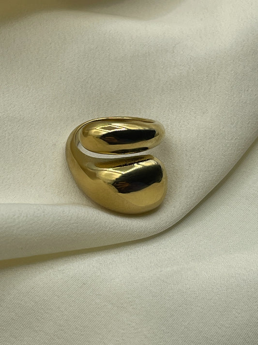 Inequal Double Tear Ring Gold