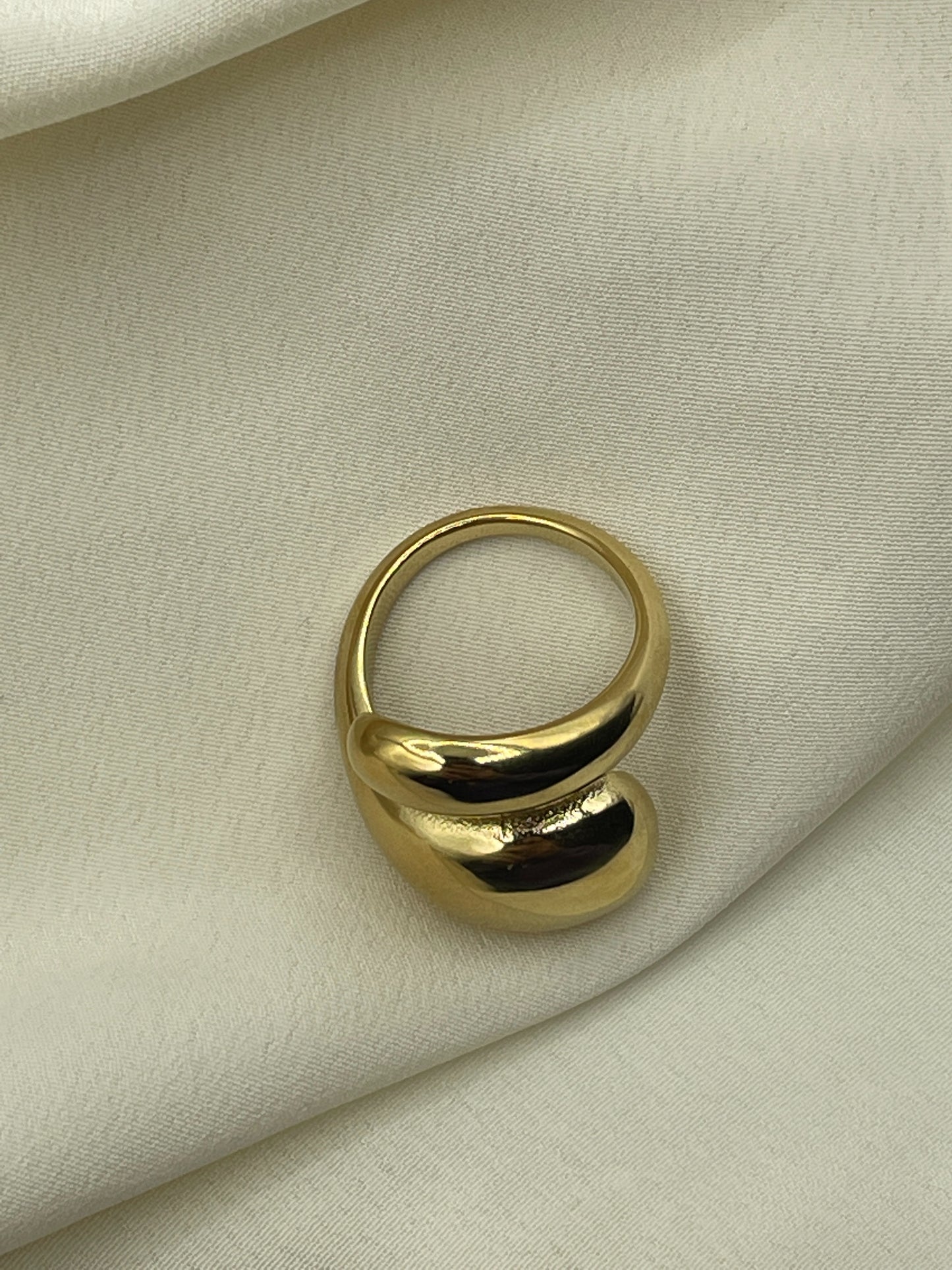 Inequal Double Tear Ring Gold