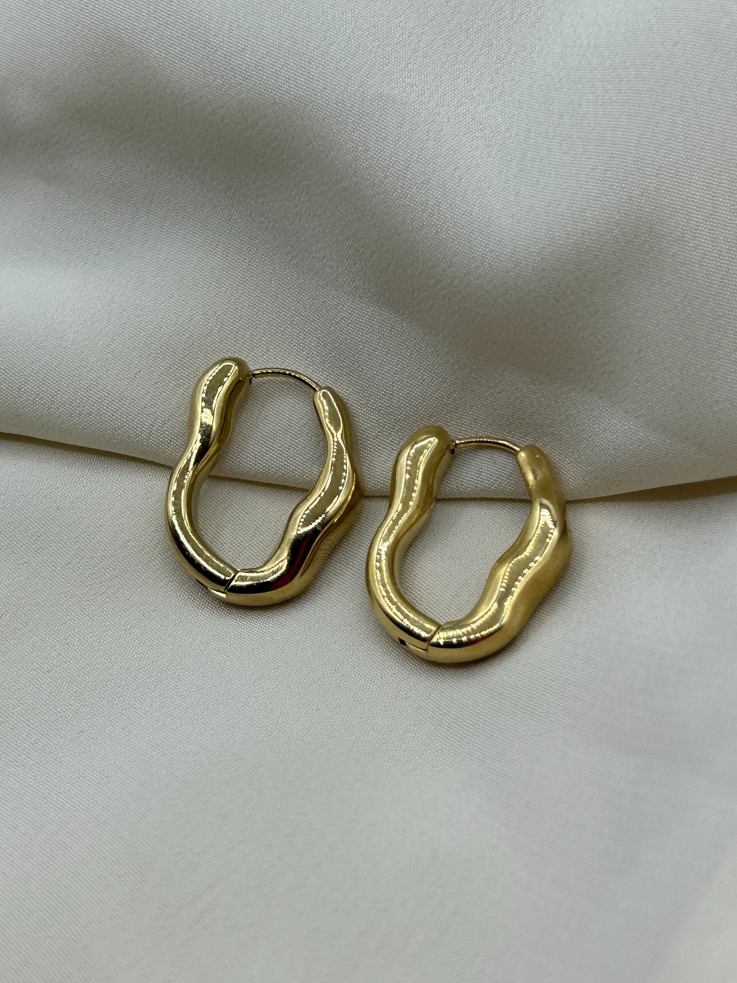 Irregular Hoops Earrings Gold