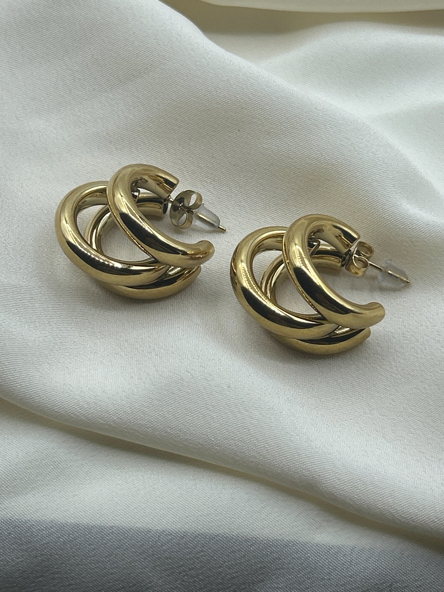 Irregular Triple Earrings Gold