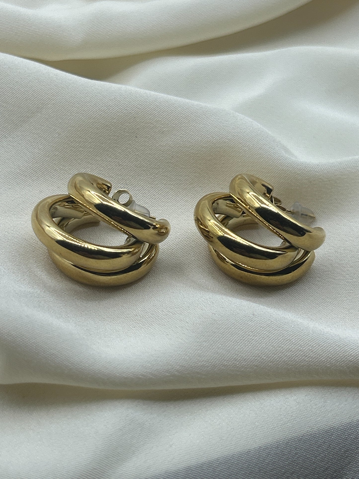 Irregular Triple Earrings Gold