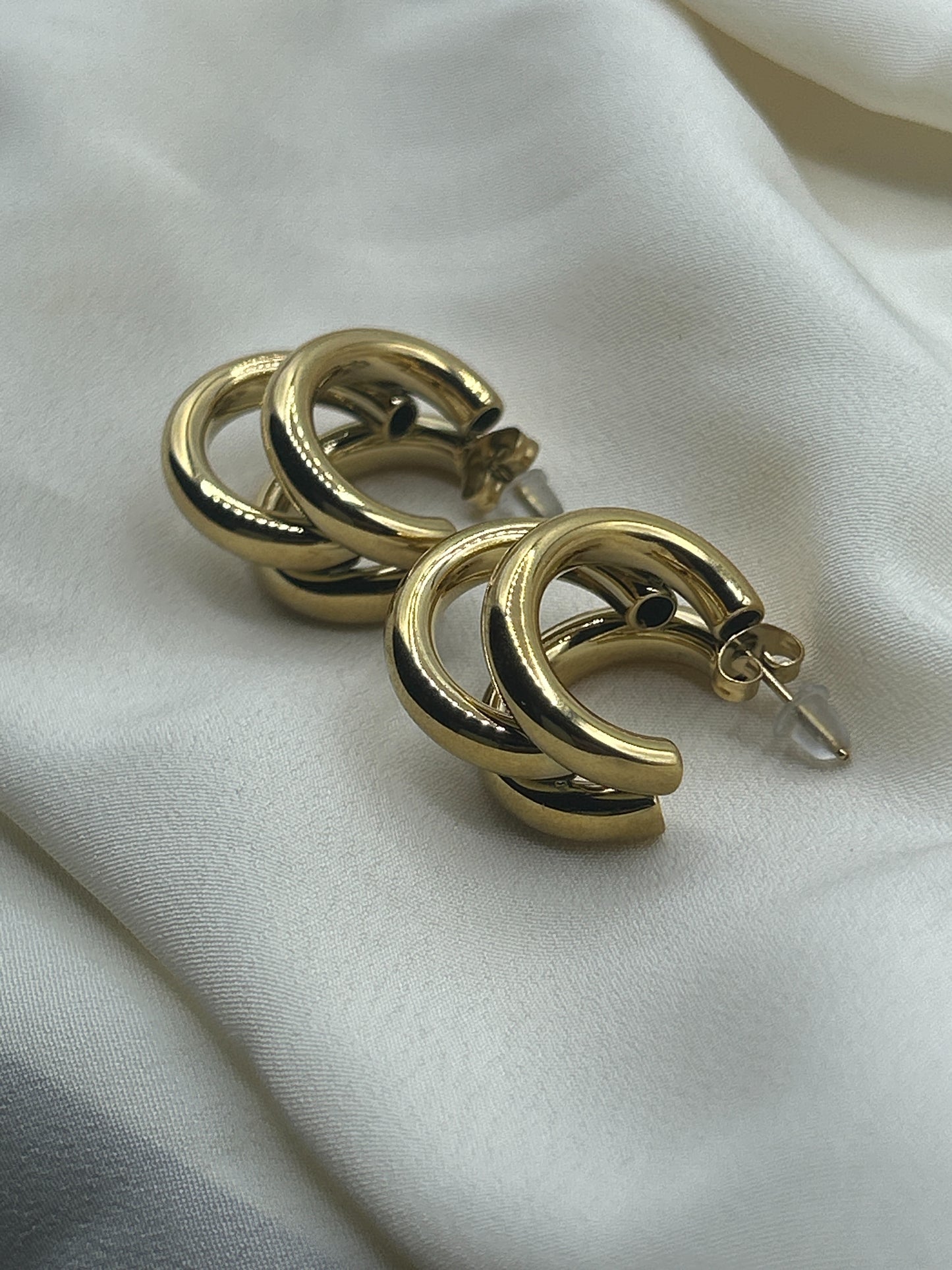 Irregular Triple Earrings Gold