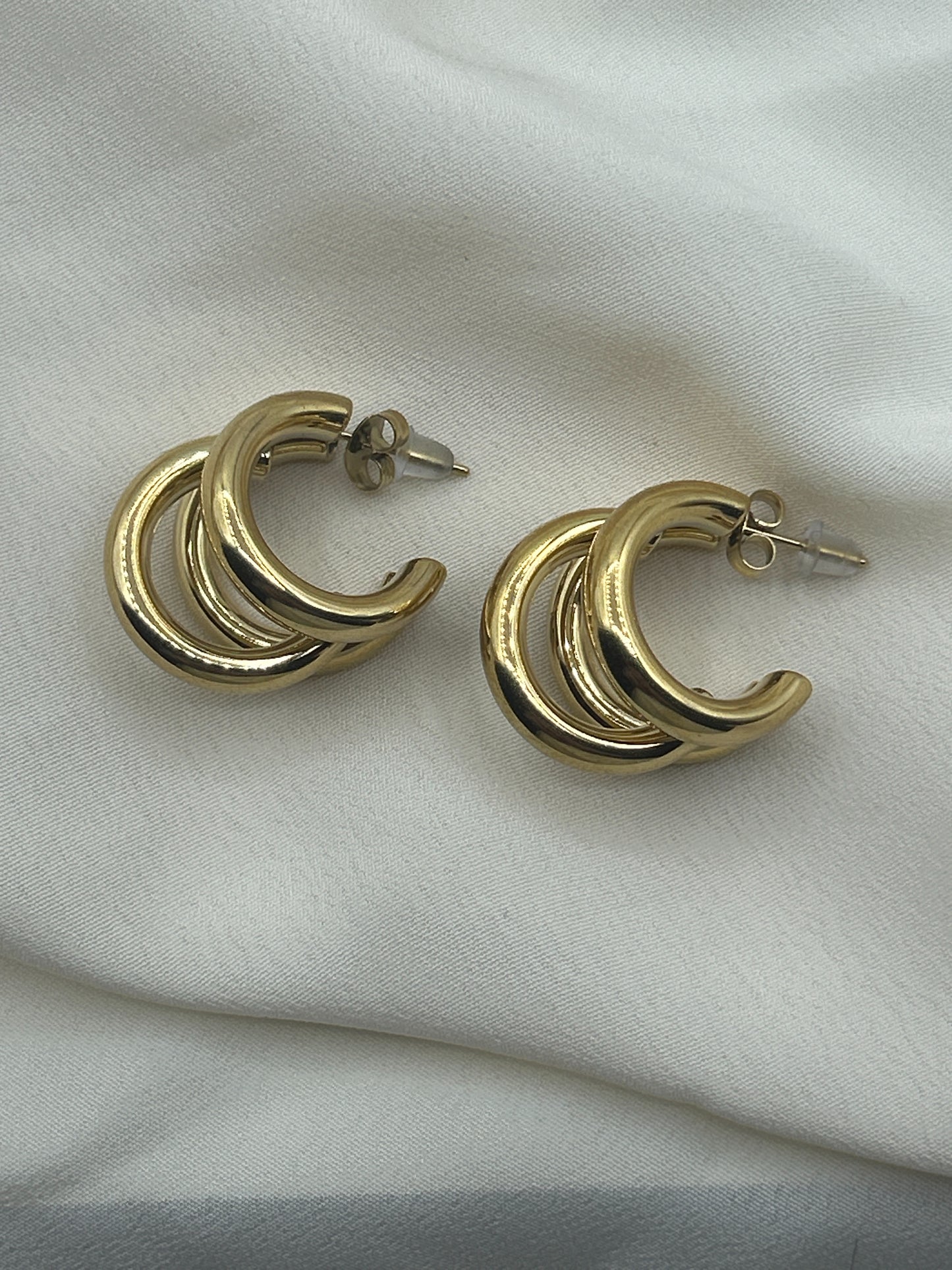 Irregular Triple Earrings Gold
