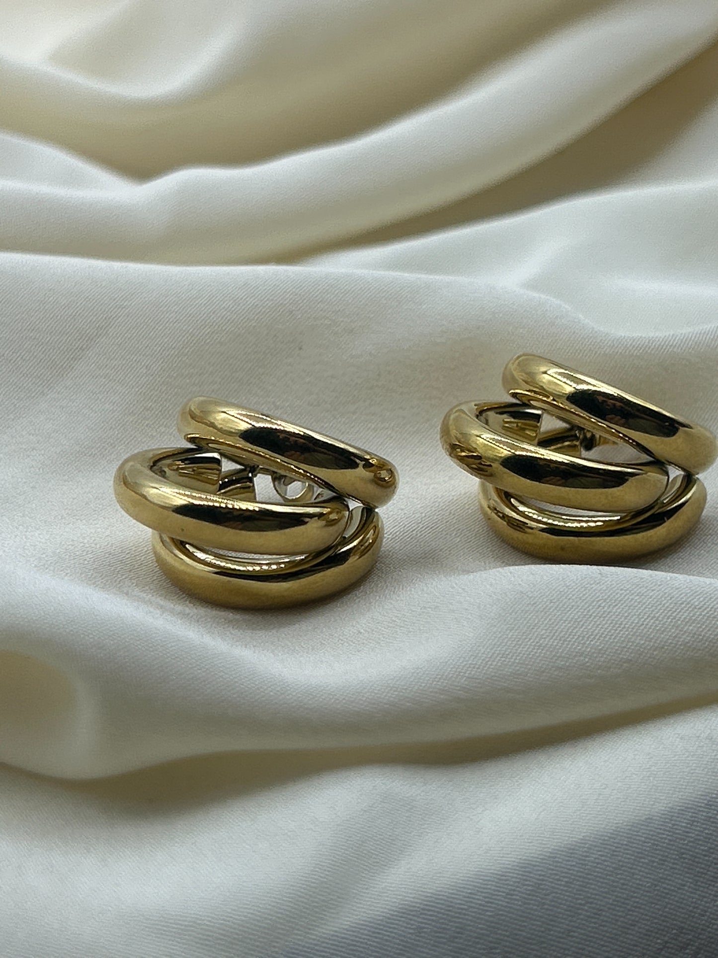 Irregular Triple Earrings Gold