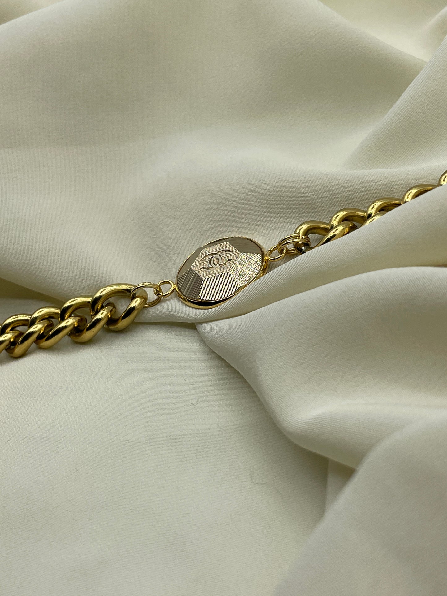 Large Chain Upcycled Golden Bracelet