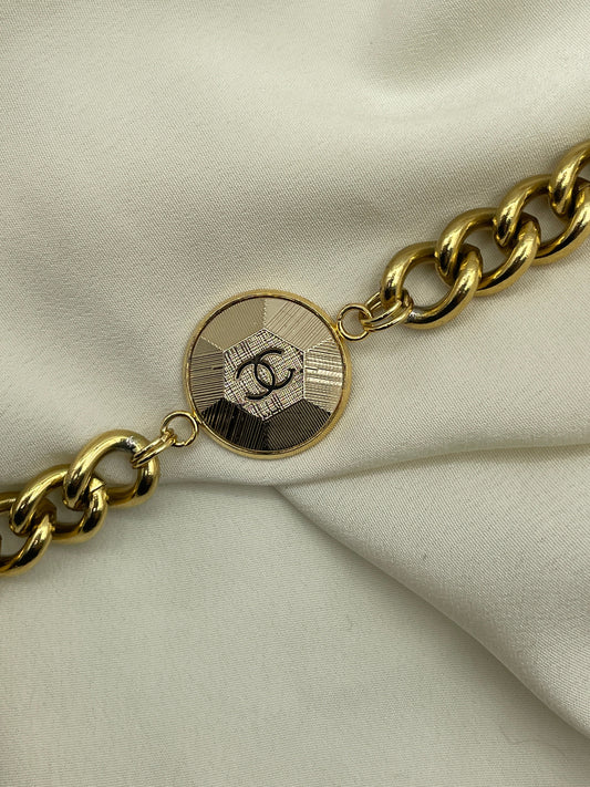 Large Chain Upcycled Golden Bracelet