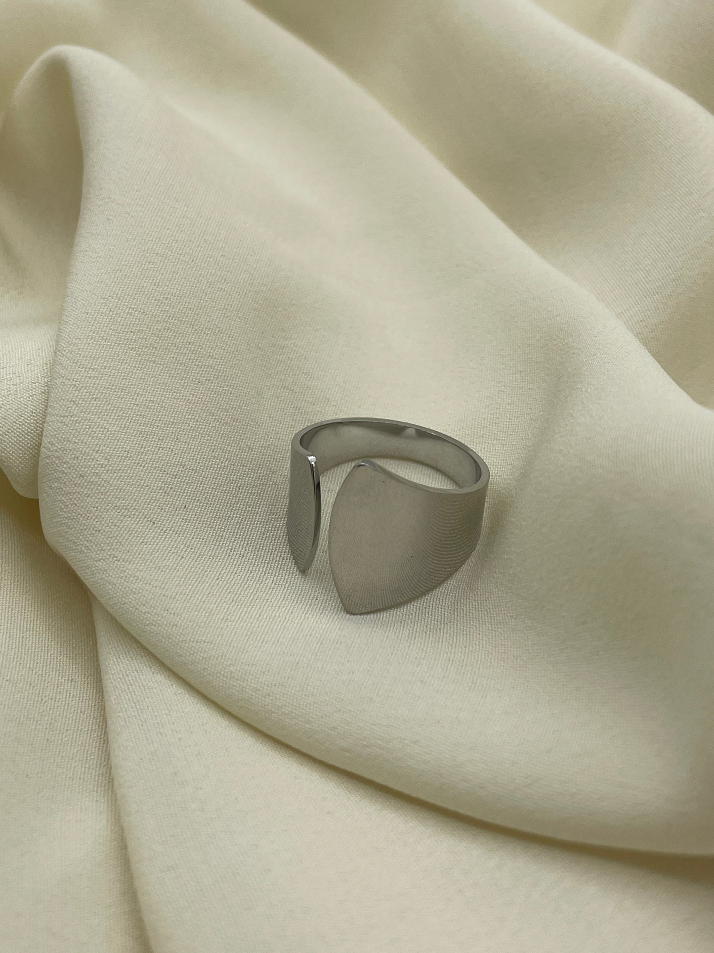 Large Flat Open Ring Silver