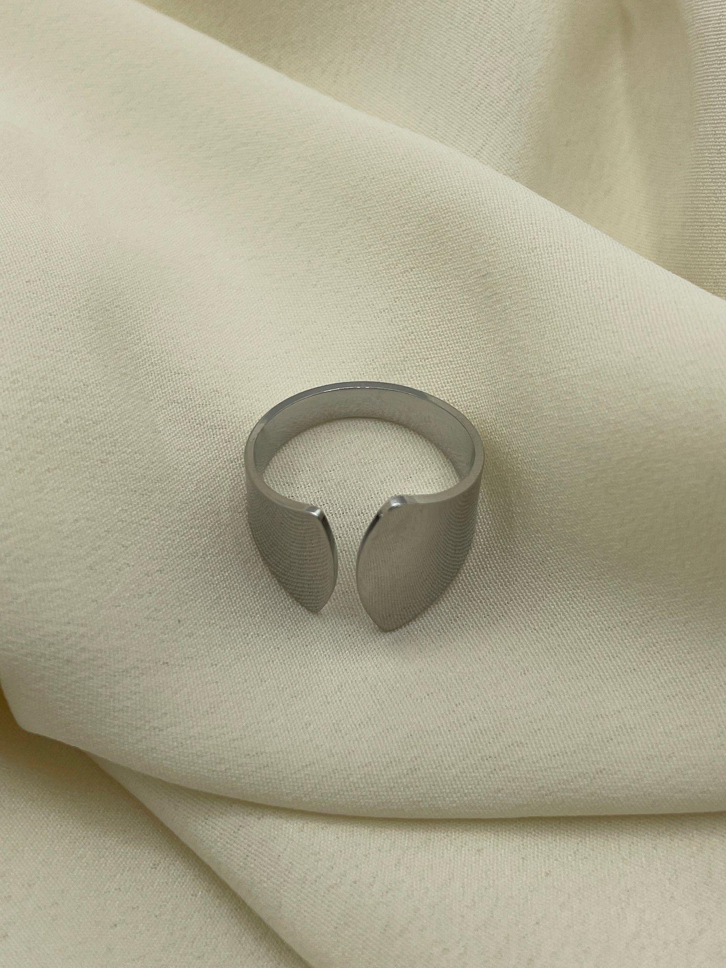 Large Flat Open Ring Silver