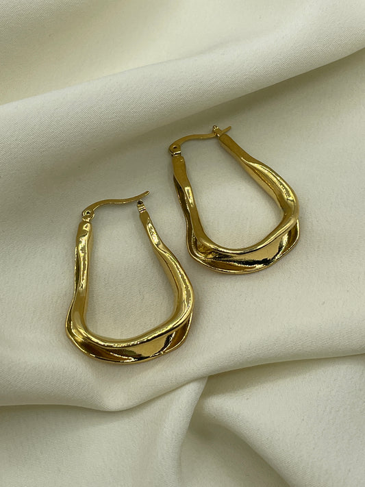 Liquid Hoops Earrings Gold