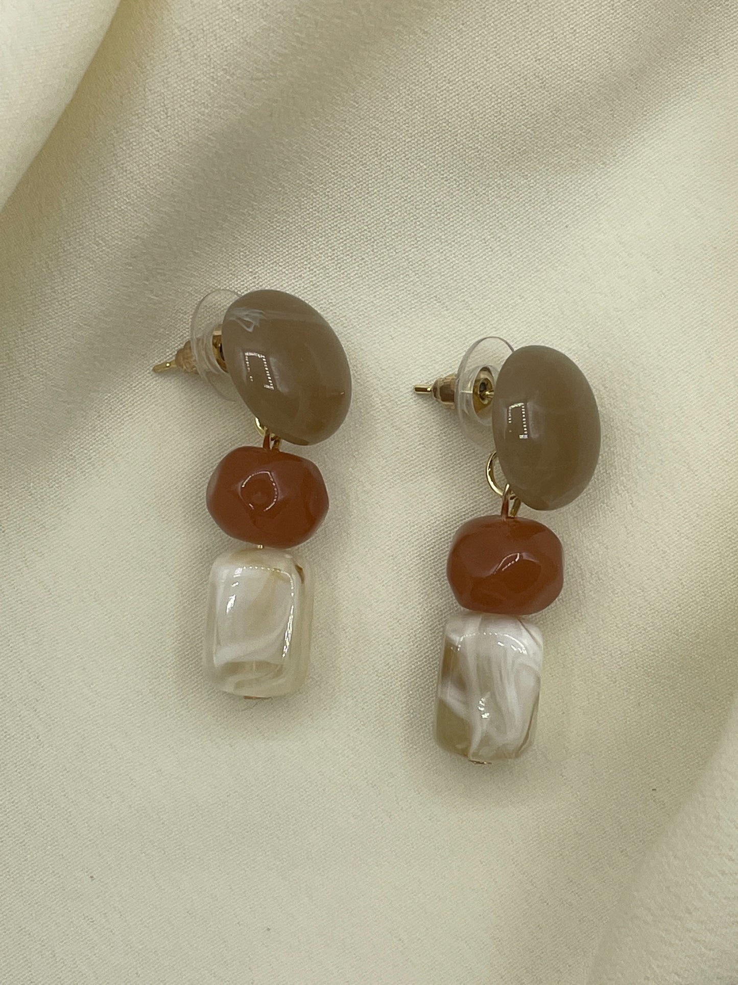 Ochre Triple Pendant Earrings