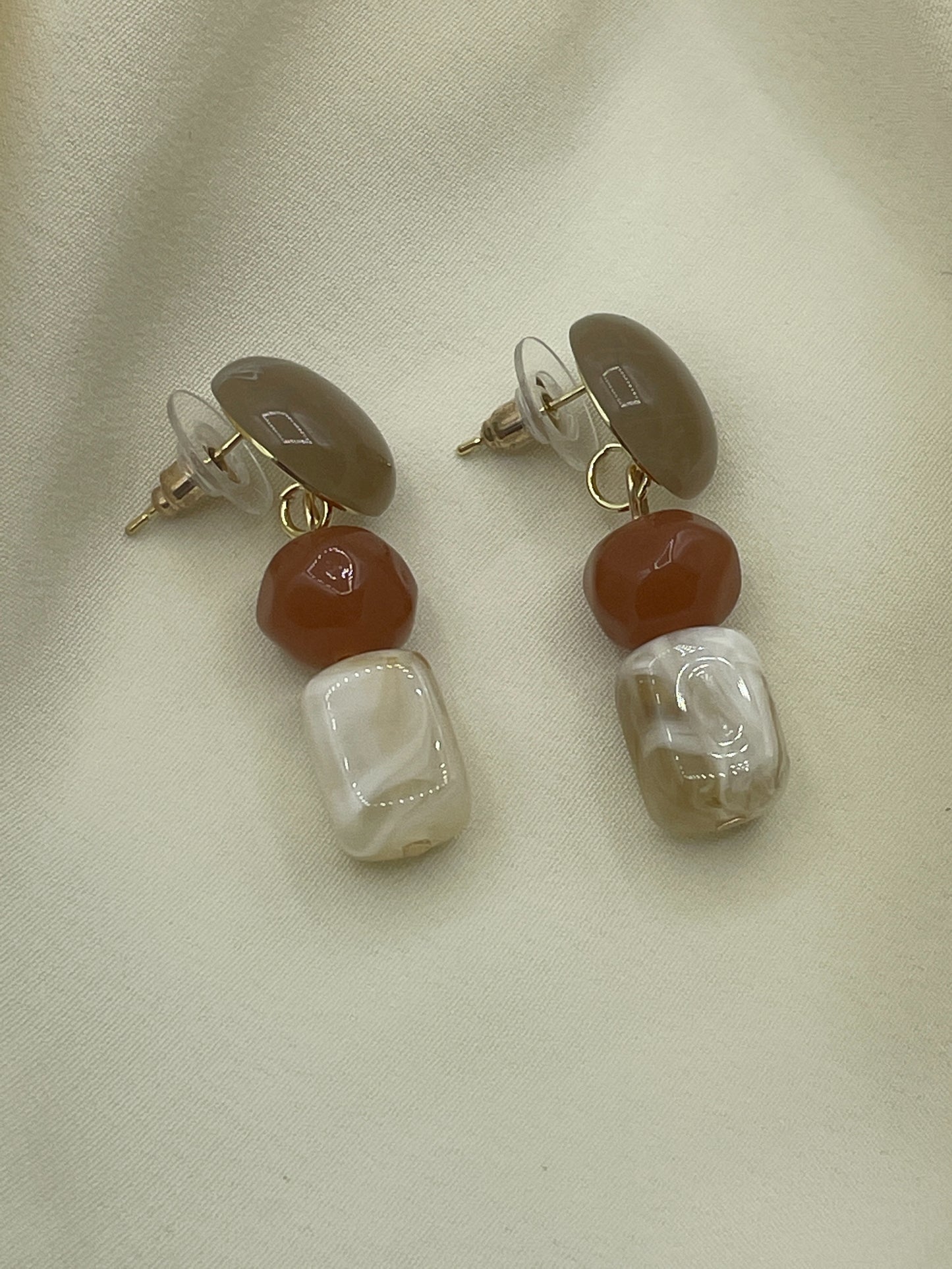 Ochre Triple Pendant Earrings