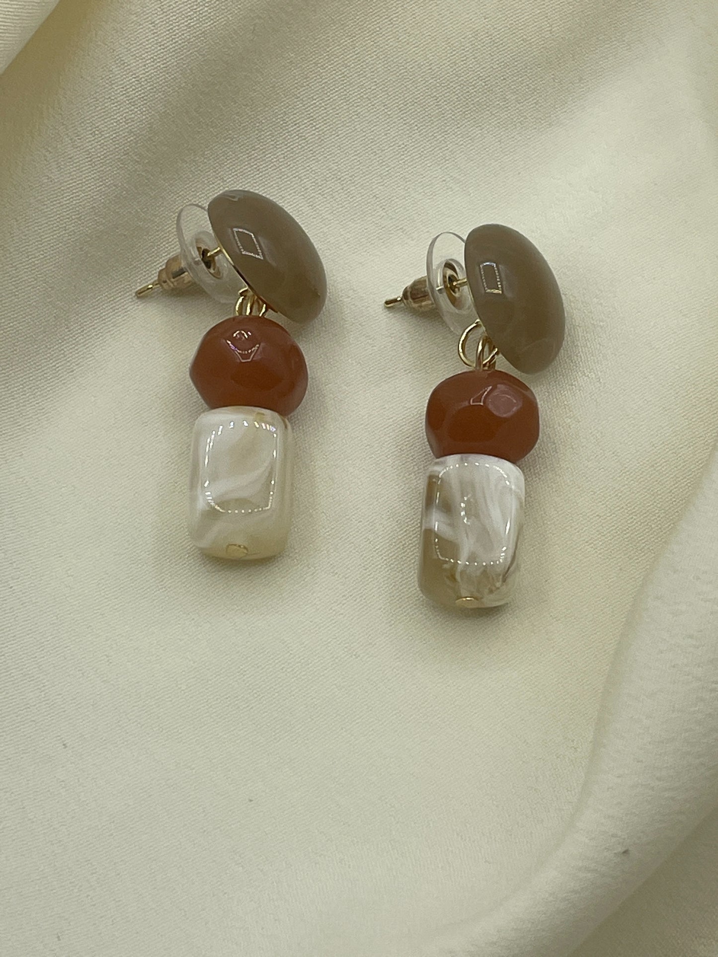 Ochre Triple Pendant Earrings