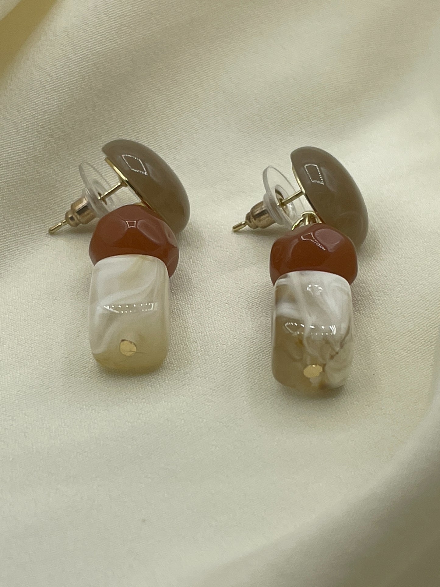 Ochre Triple Pendant Earrings