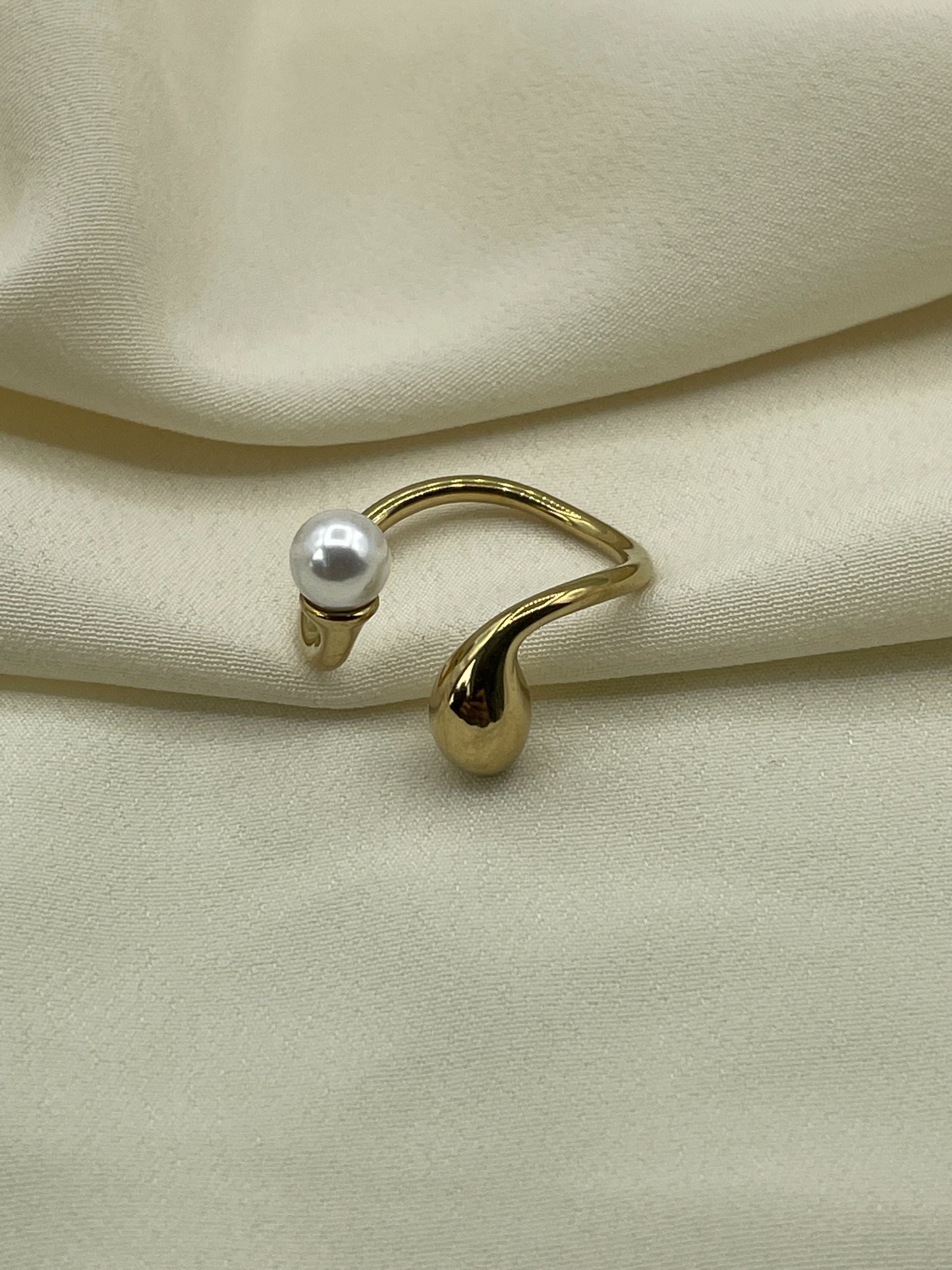 Pearl Open Gold Ring