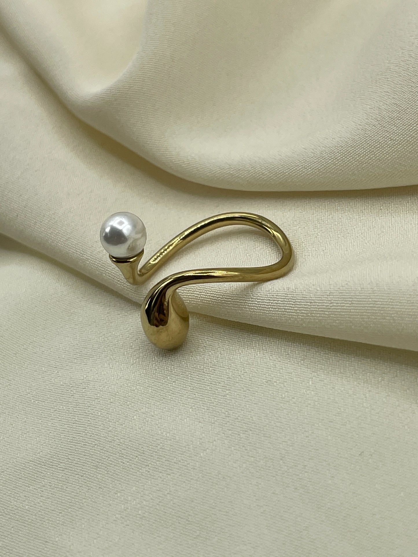 Pearl Open Gold Ring