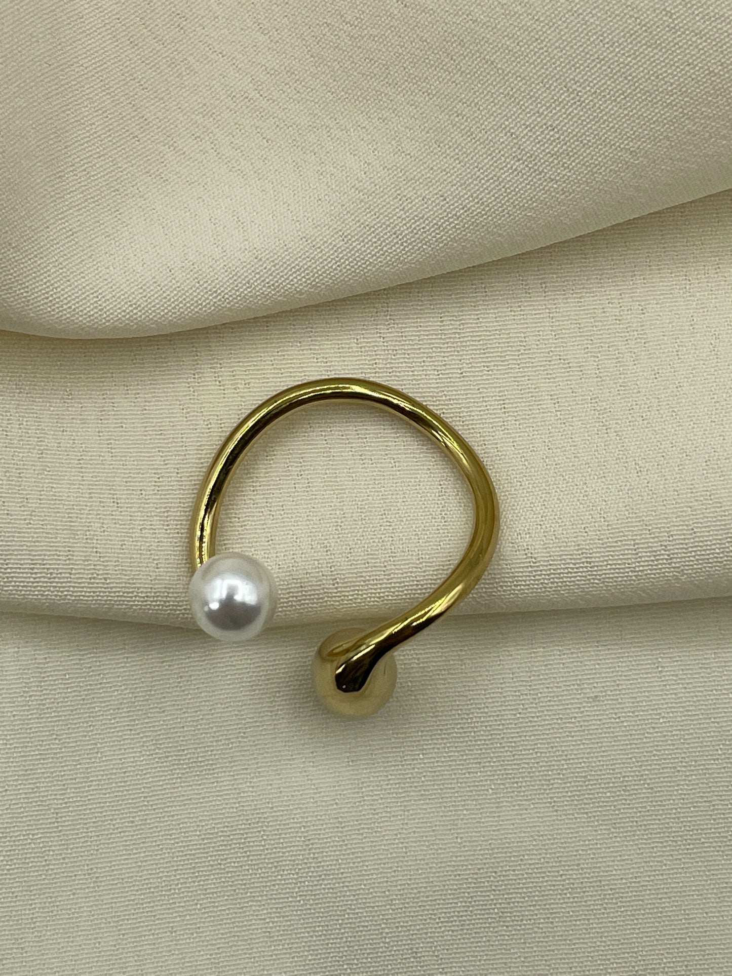 Pearl Open Gold Ring