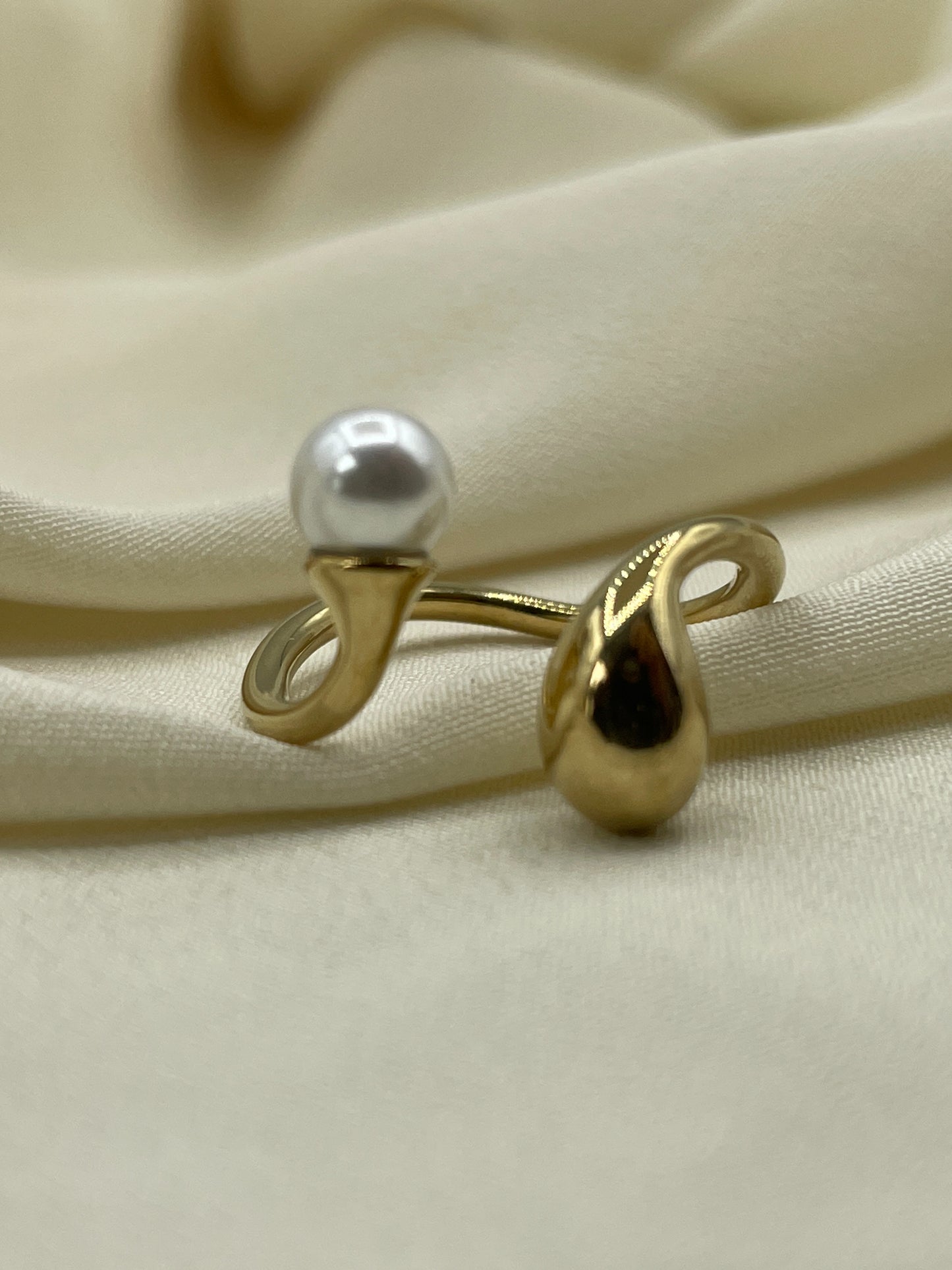 Pearl Open Gold Ring