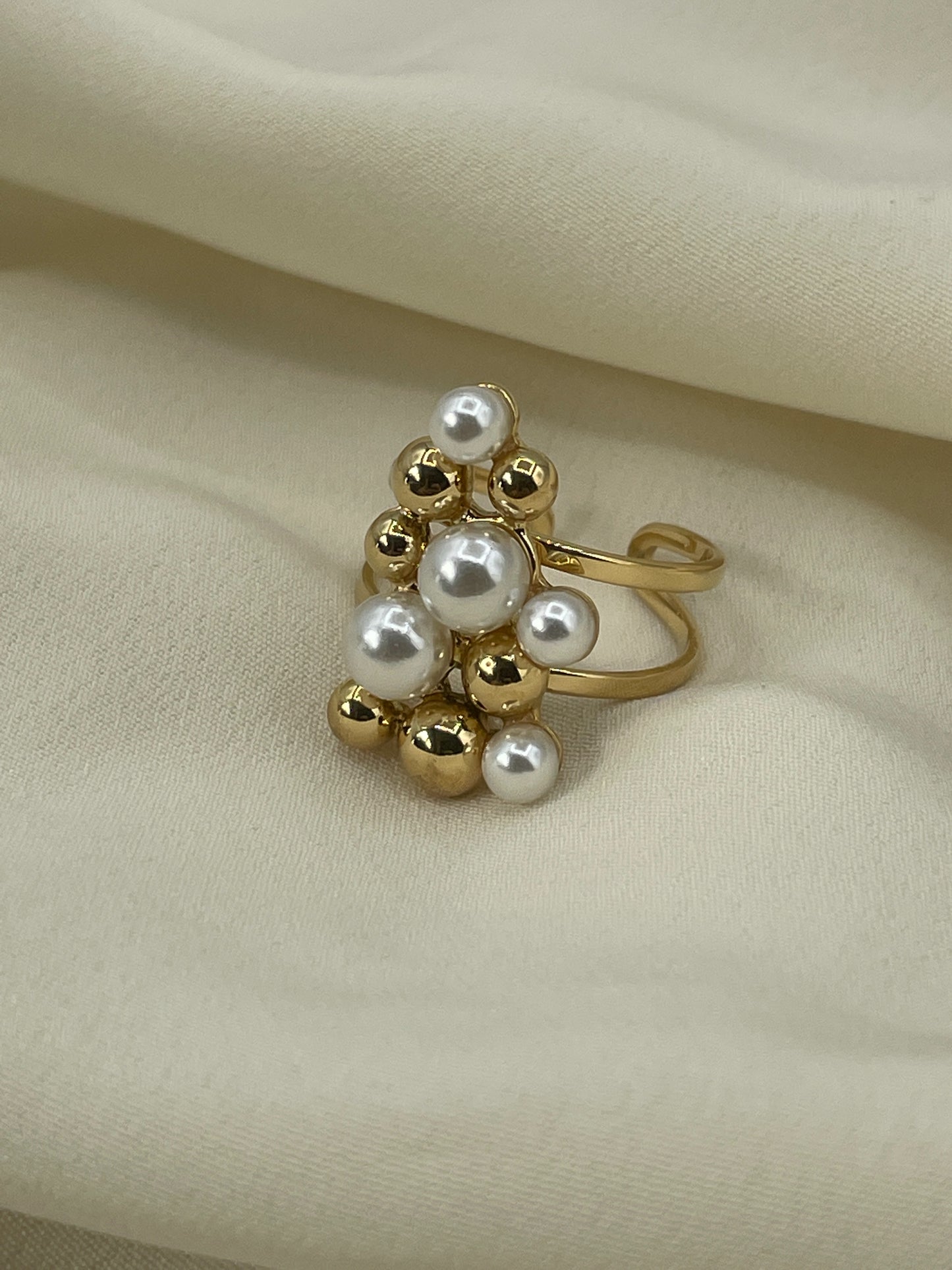 Pearled Gold Bubble Ring