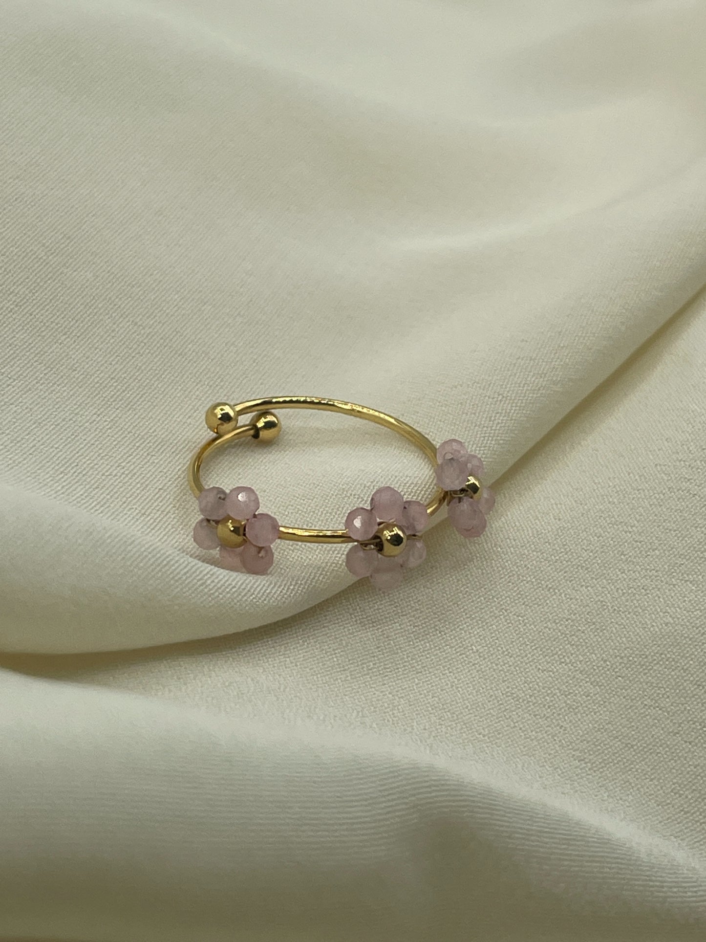 Pink Triple Flower Rings