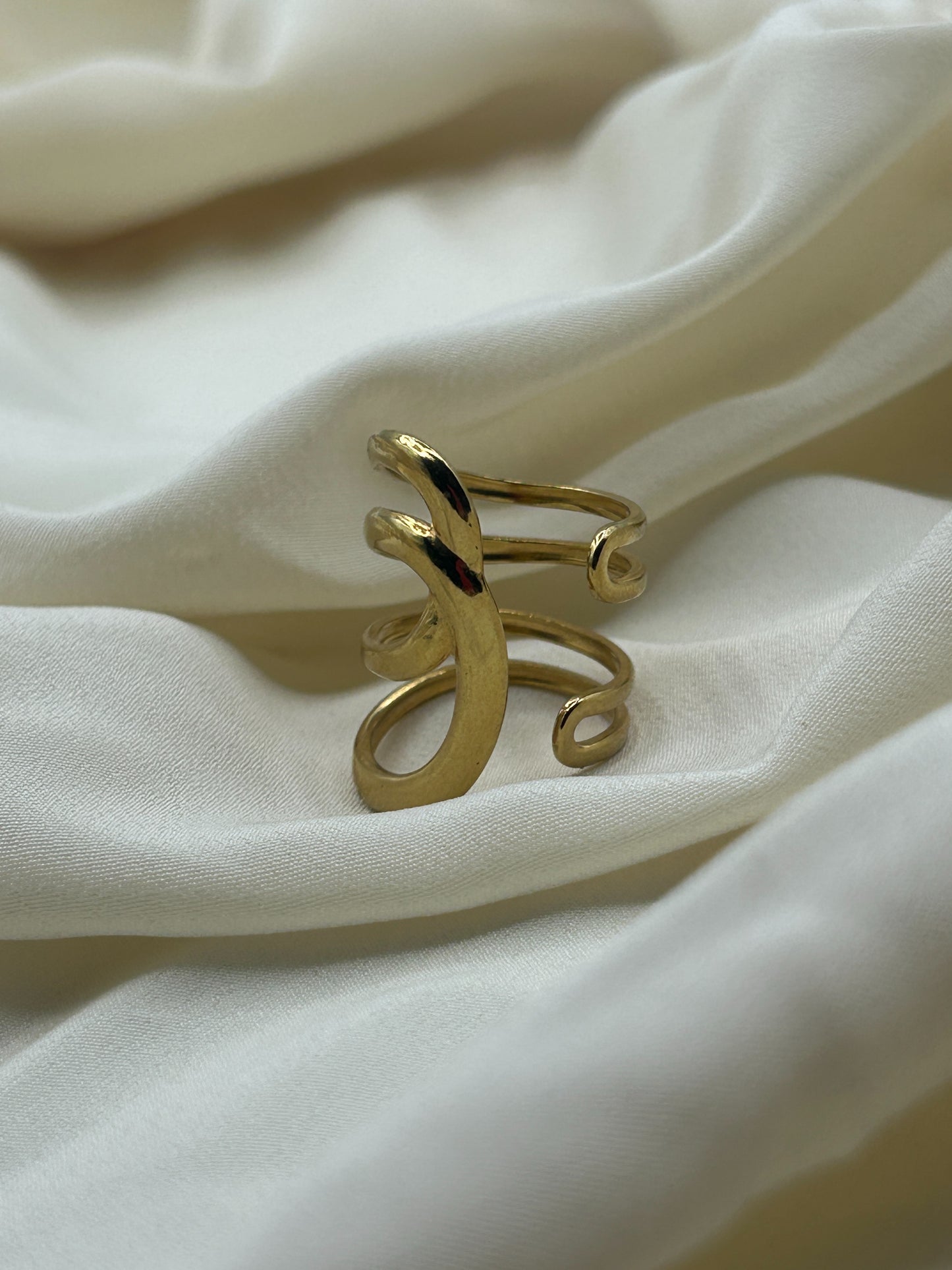 Scribble Open Ring Gold