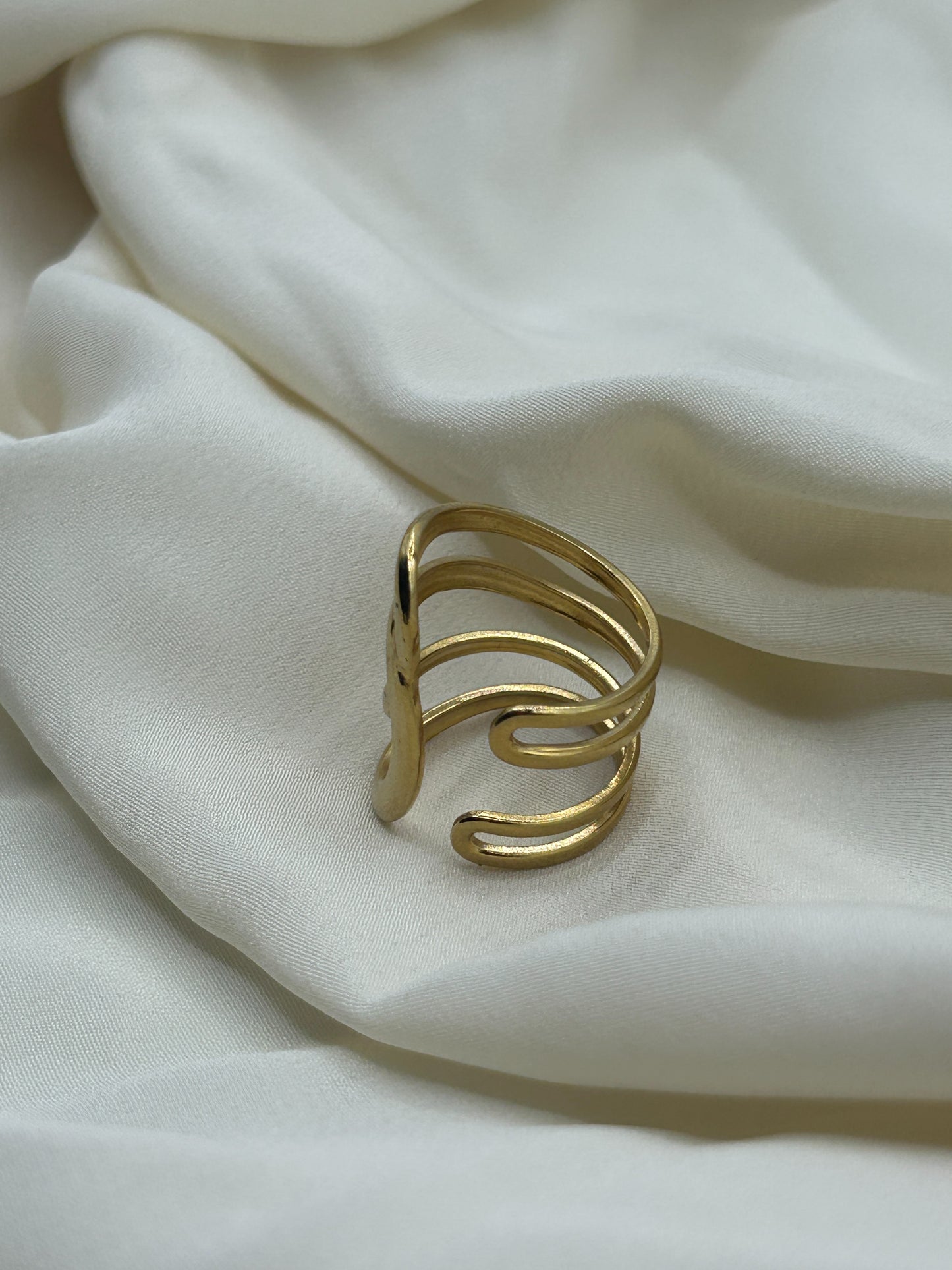 Scribble Open Ring Gold