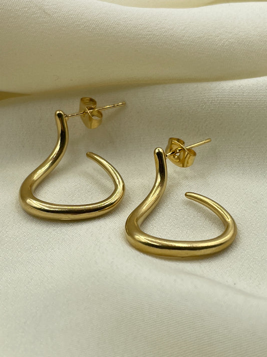 Serpentine Earrings Gold