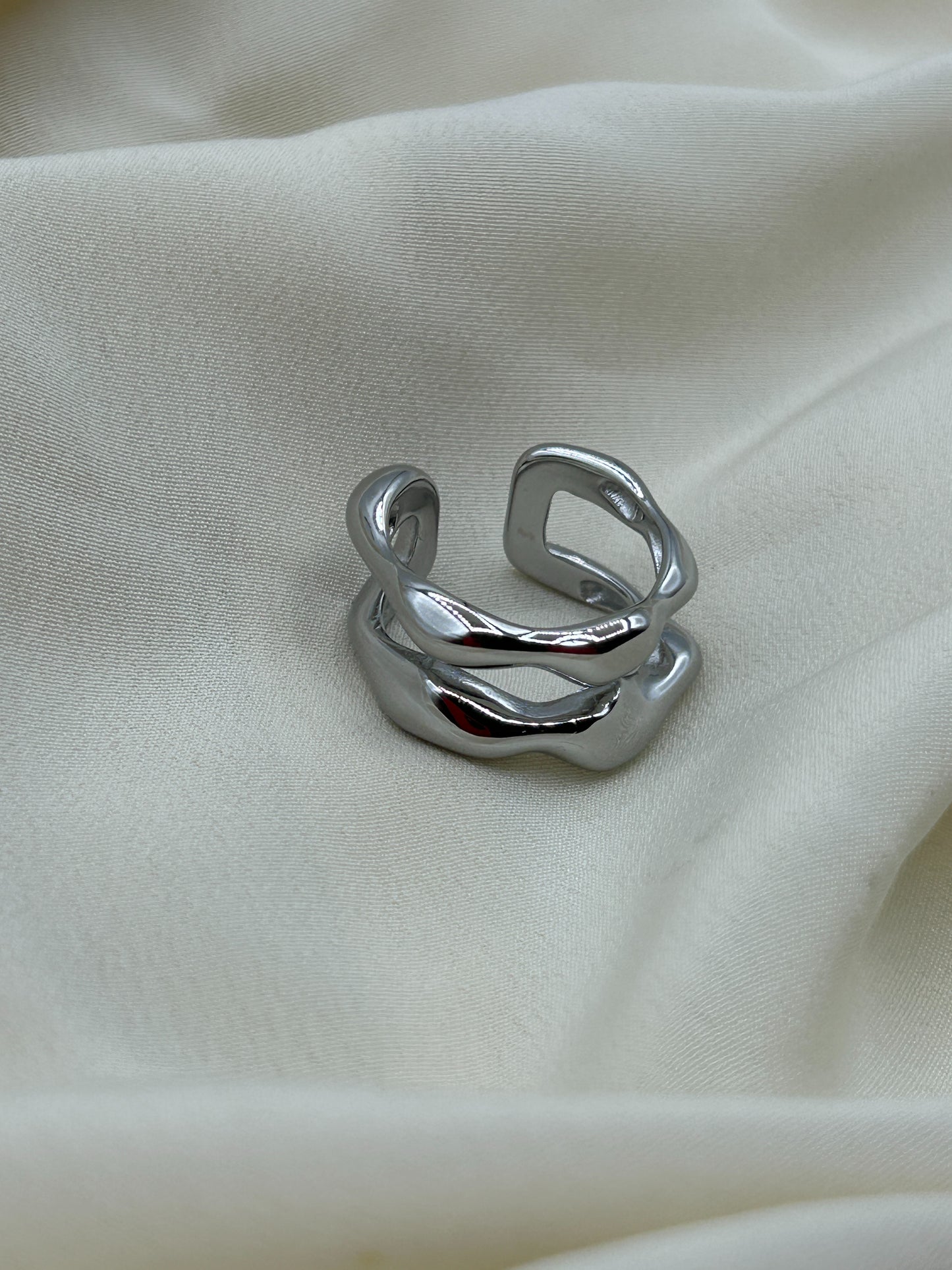 Thick Chain Ring Silver