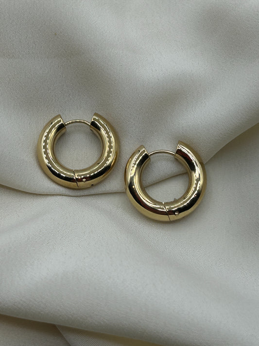 Thick Mini Hoops Earrings Gold