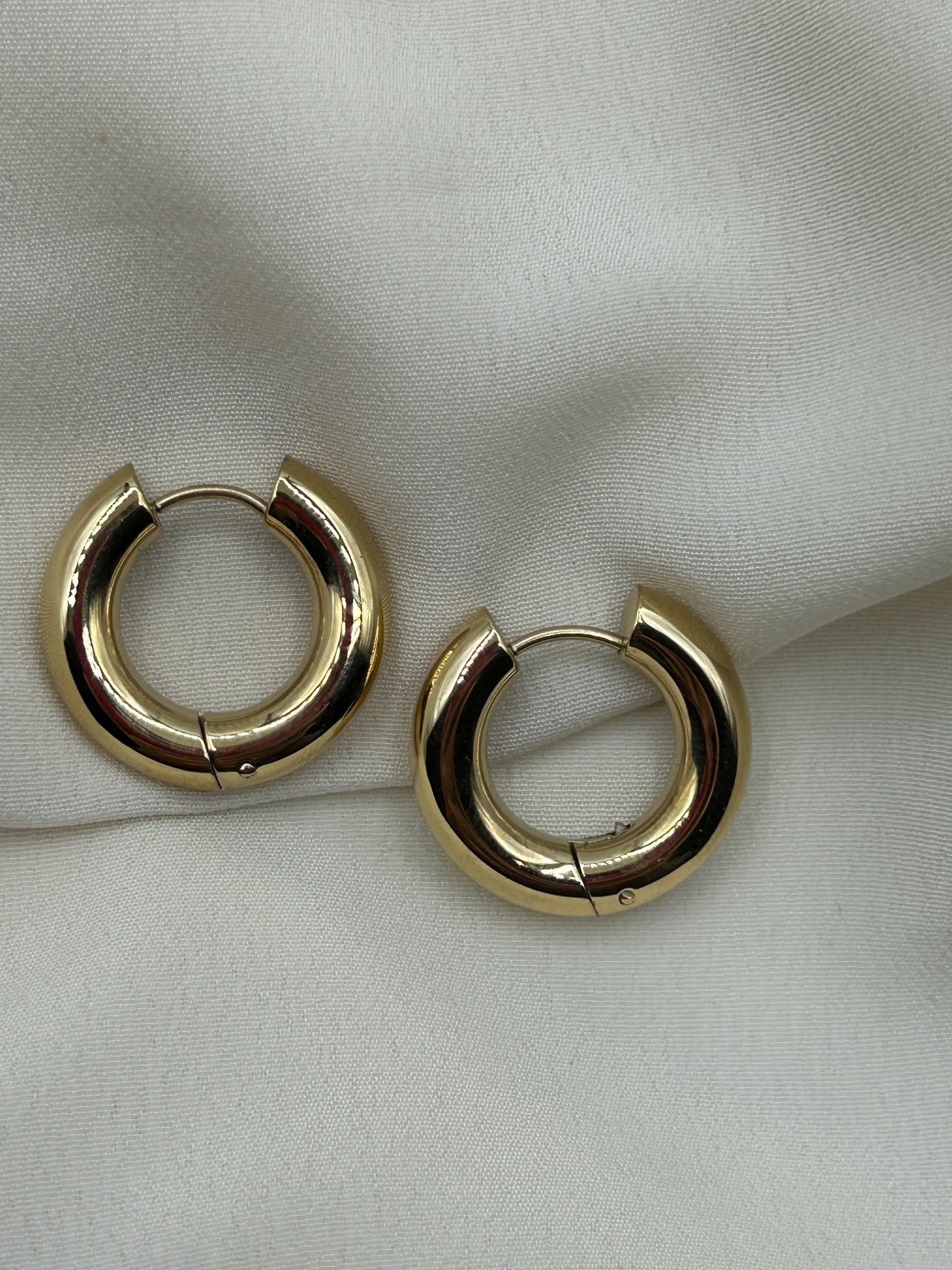Thick Mini Hoops Earrings Gold