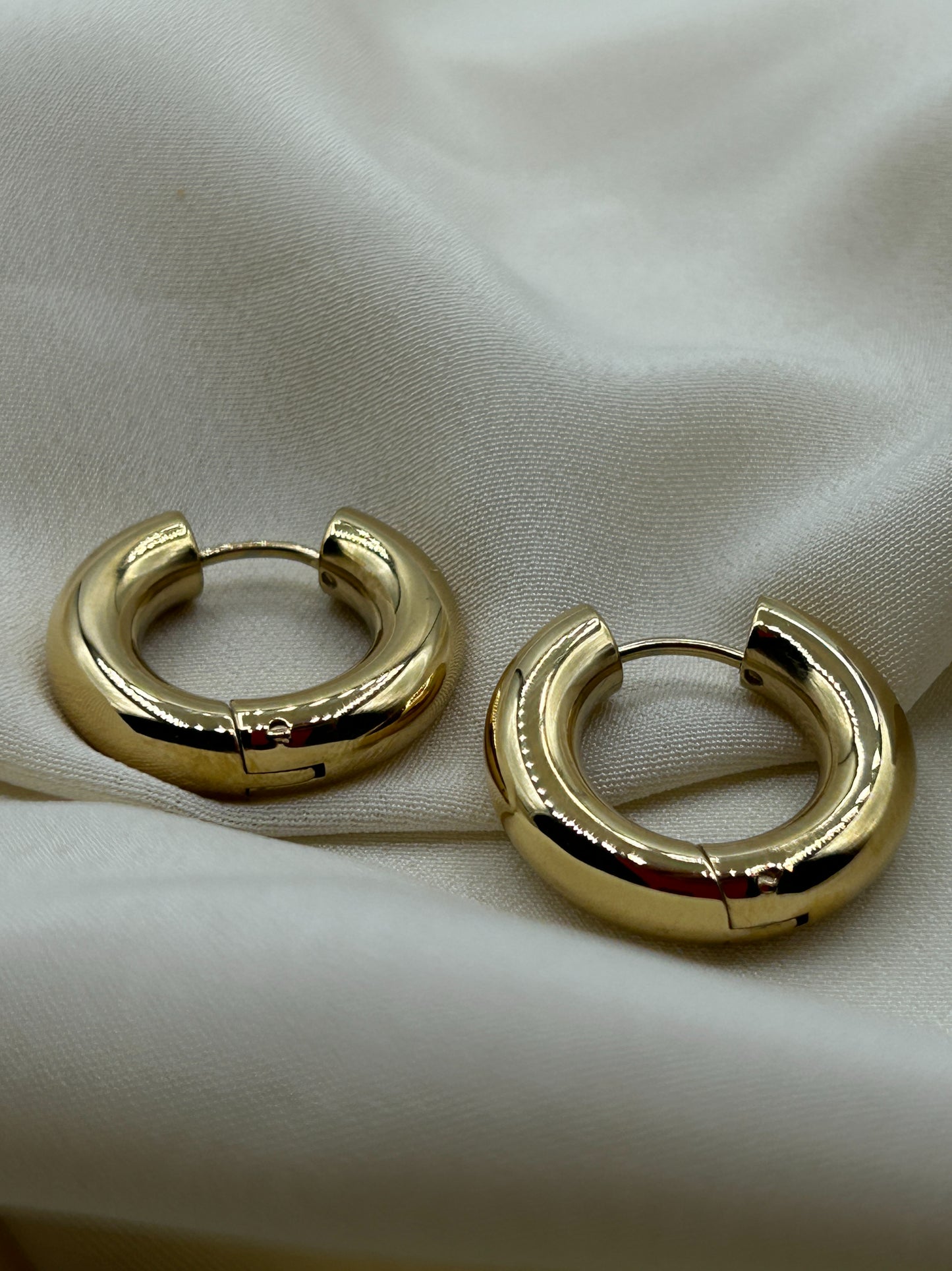 Thick Mini Hoops Earrings Gold