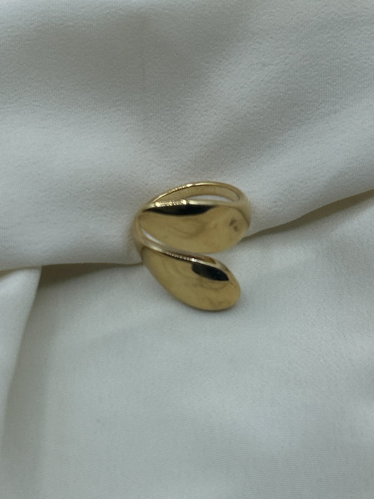 Thin Double Tears Ring Gold