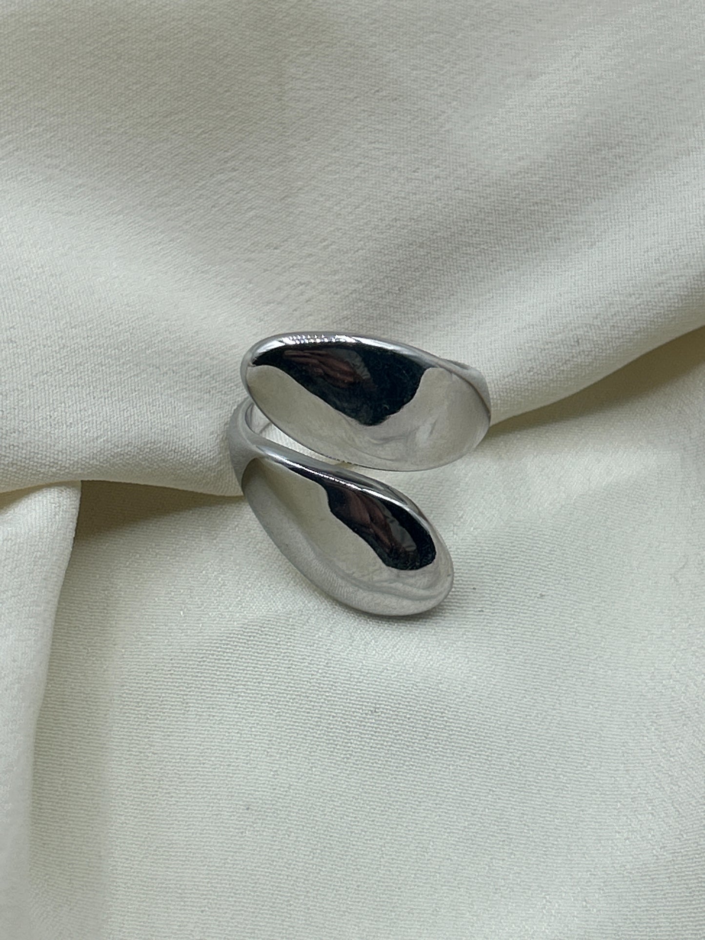 Thin Double Tears Ring Silver