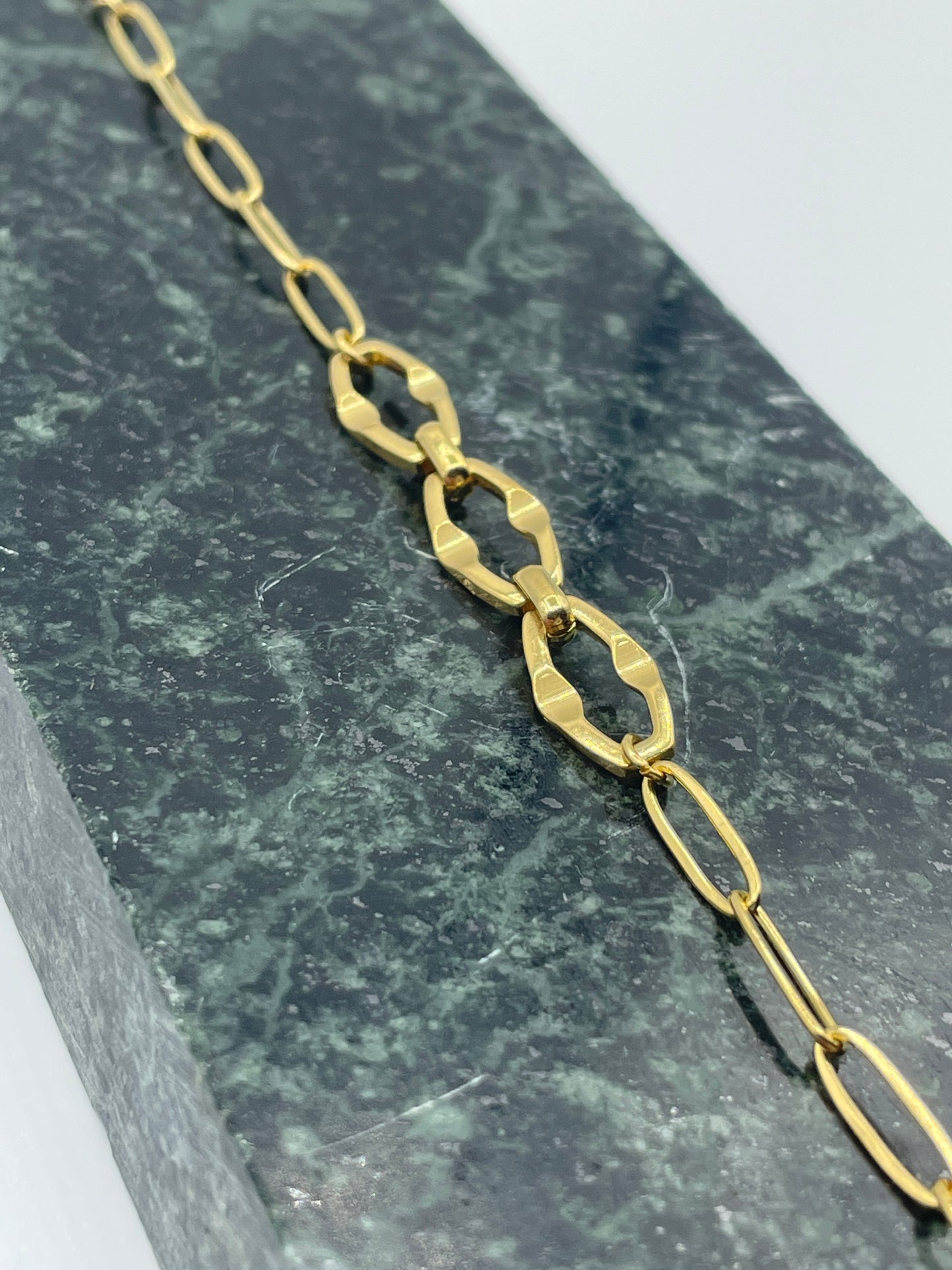 Triple Hammered Paperclip Bracelet