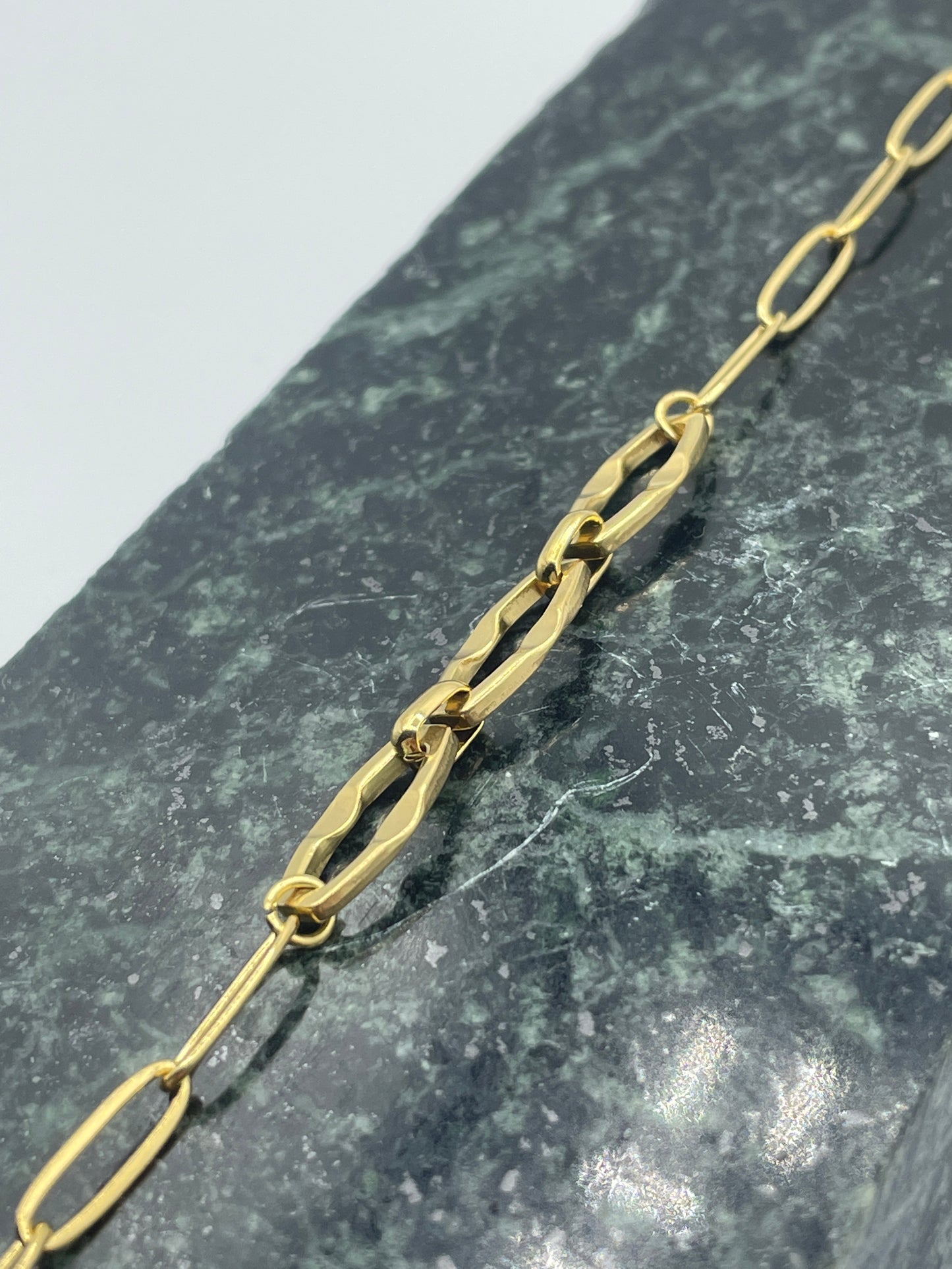 Triple Hammered Paperclip Bracelet