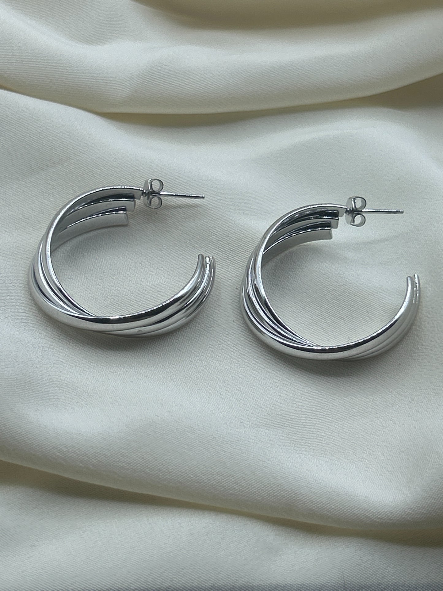 Twisted Earrings Silver